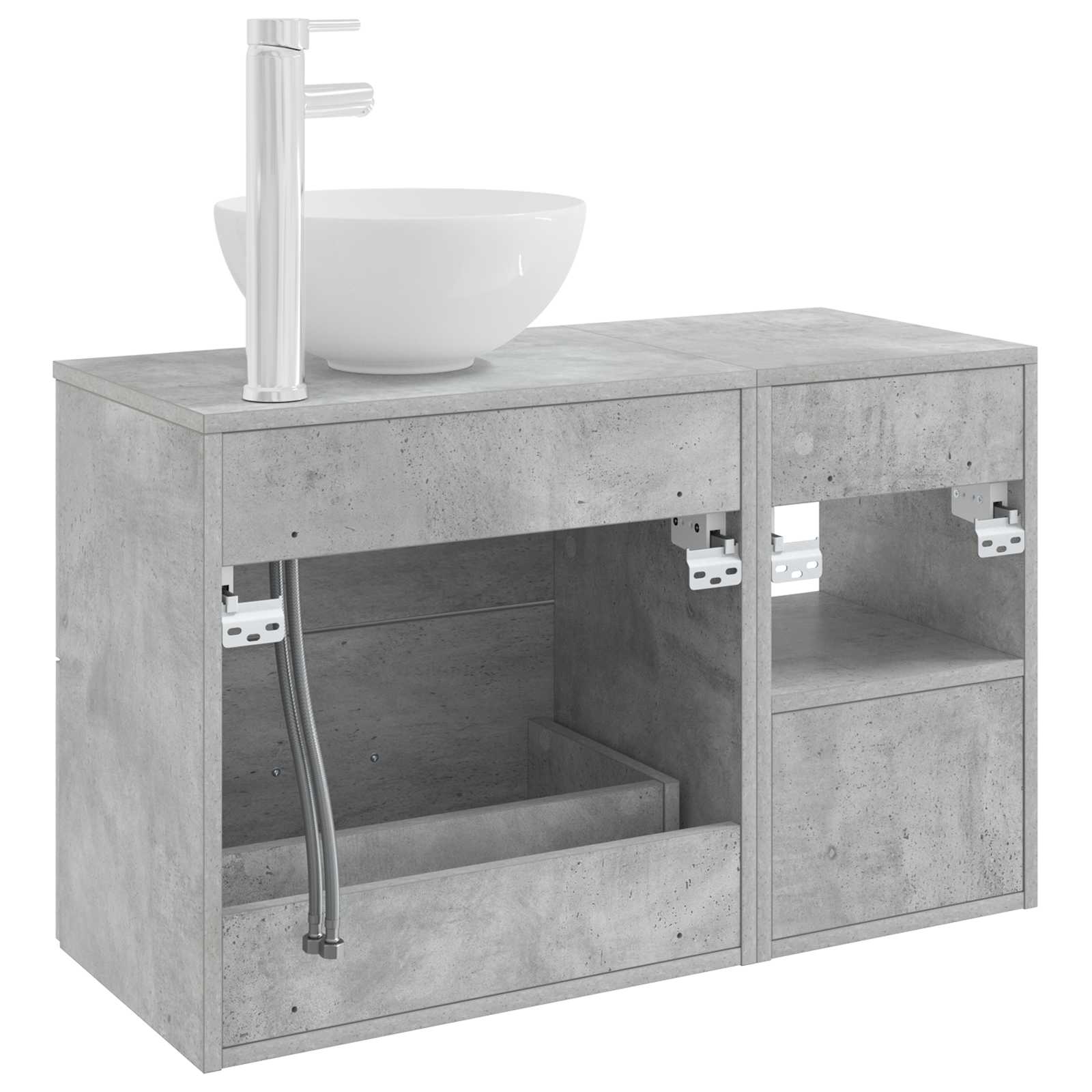 Ensemble de mobilier de salle de bain 2 pc Gris béton