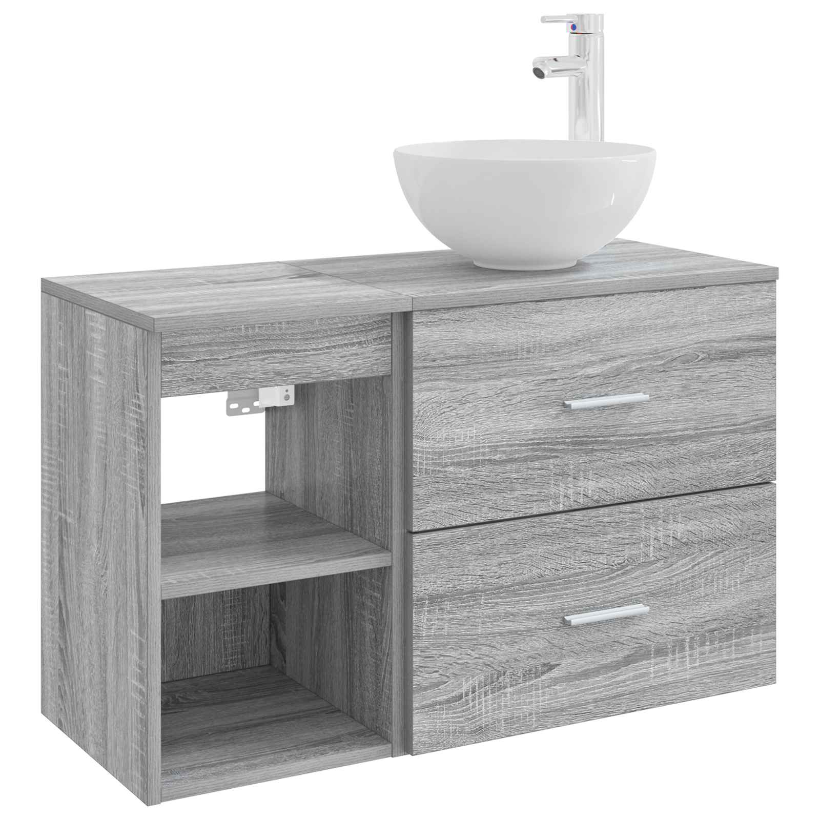 Ensemble de mobilier de salle de bain 2 pc Sonoma gris