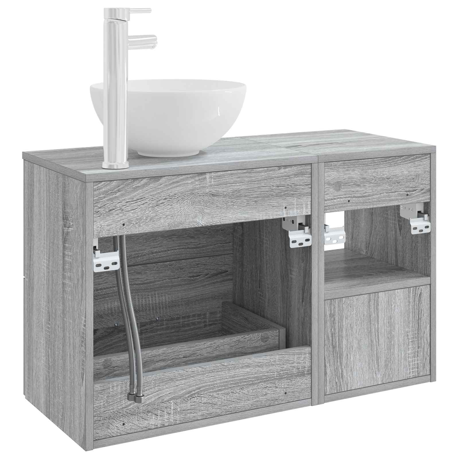Ensemble de mobilier de salle de bain 2 pc Sonoma gris