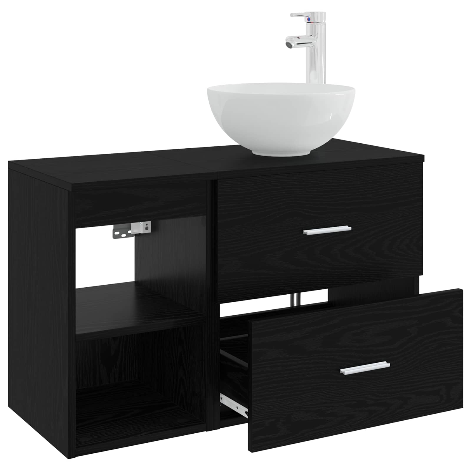 Ensemble de mobilier de salle de bain 2 pc Chêne noir