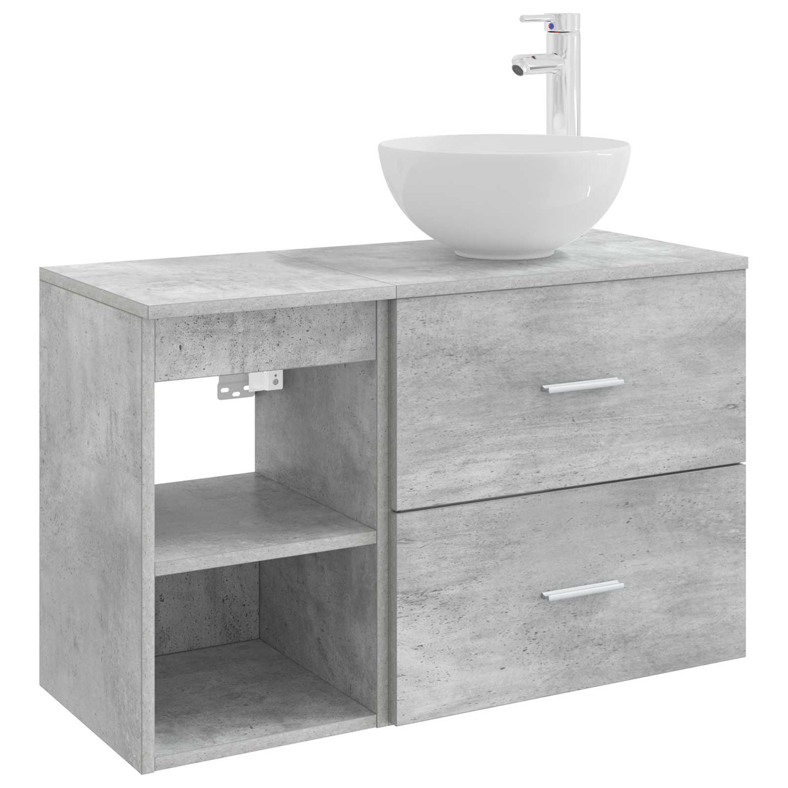 Ensemble de mobilier de salle de bain 2 pc Gris béton