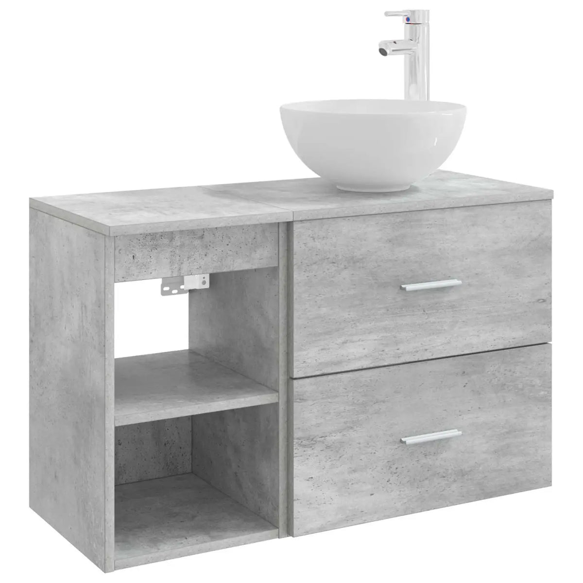 Ensemble de mobilier de salle de bain 2 pc Gris béton - XIOS