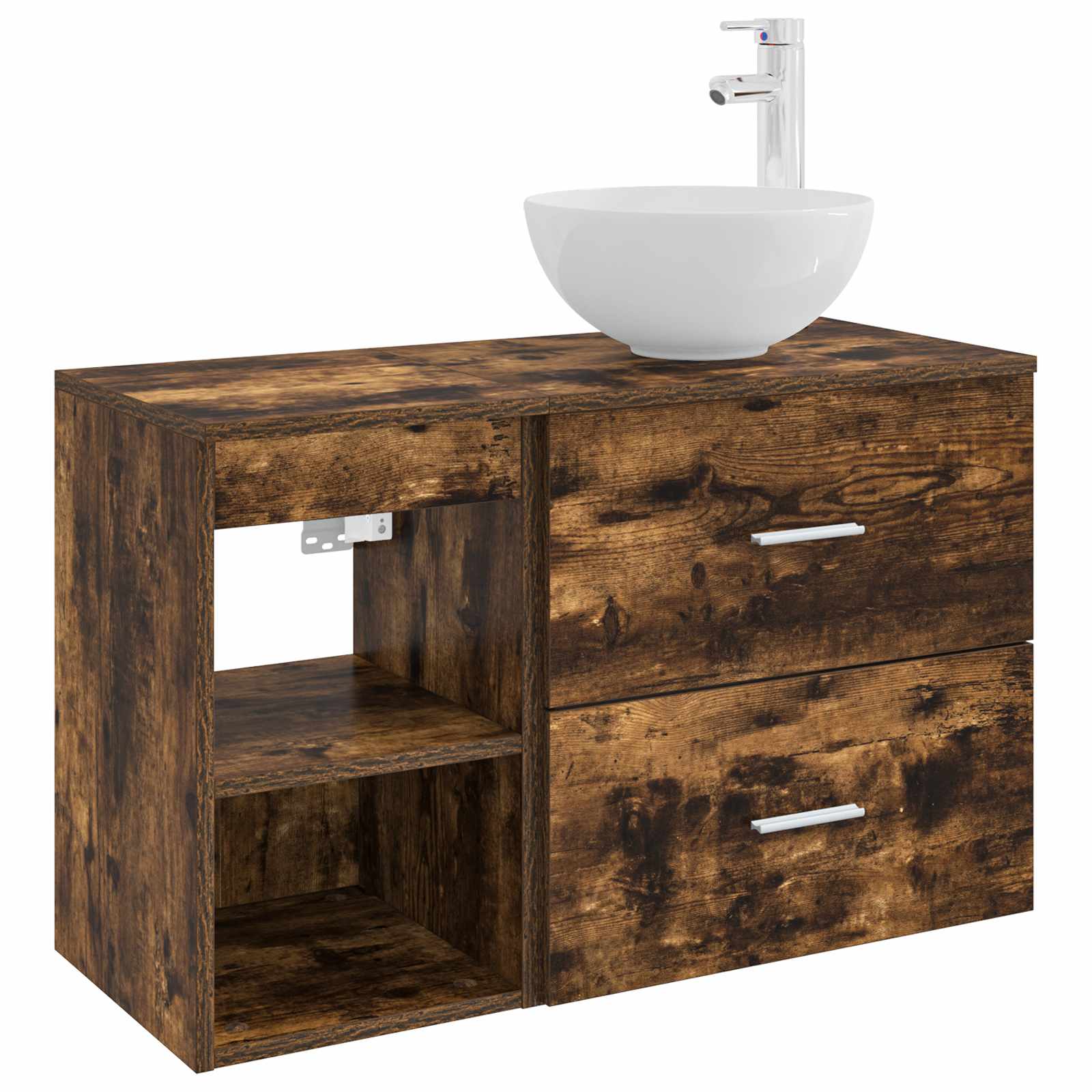 Ensemble de mobilier de salle de bain 2 pc Chêne fumé