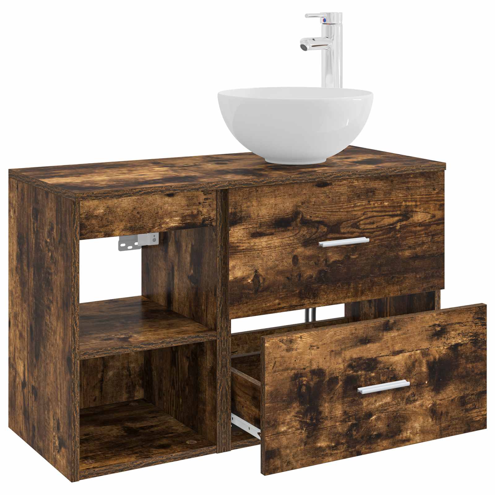 Ensemble de mobilier de salle de bain 2 pc Chêne fumé