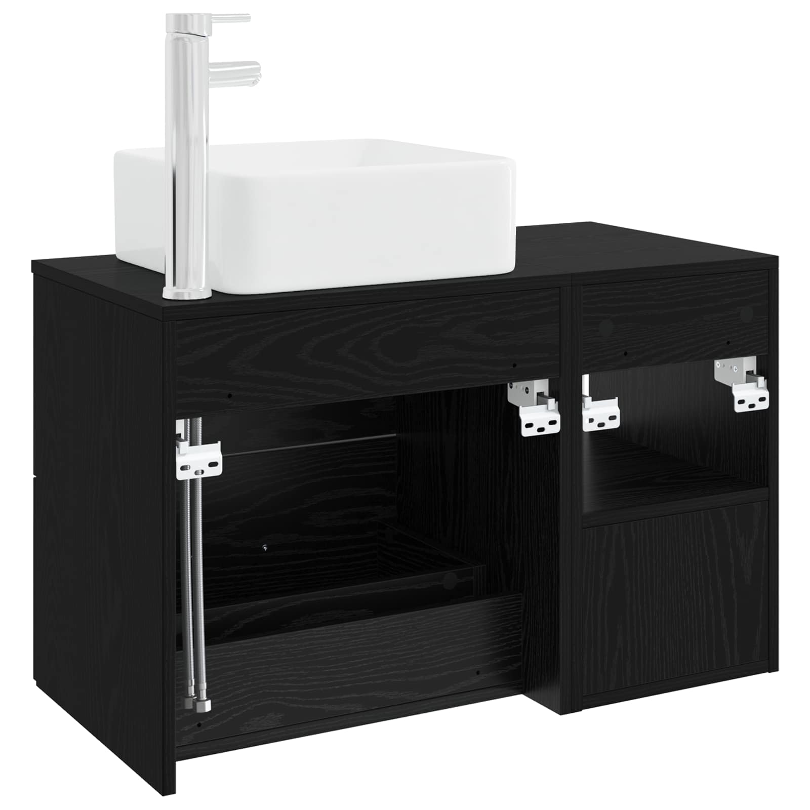 Ensemble de mobilier de salle de bain 2 pc Chêne noir