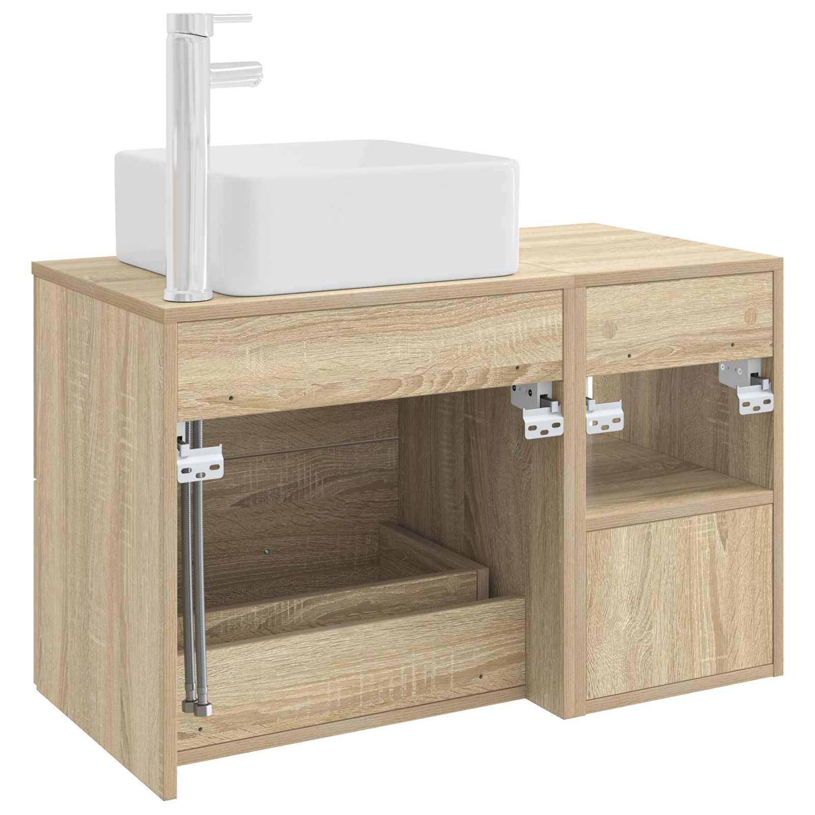 Ensemble de mobilier de salle de bain 2 pc Chêne Sonoma