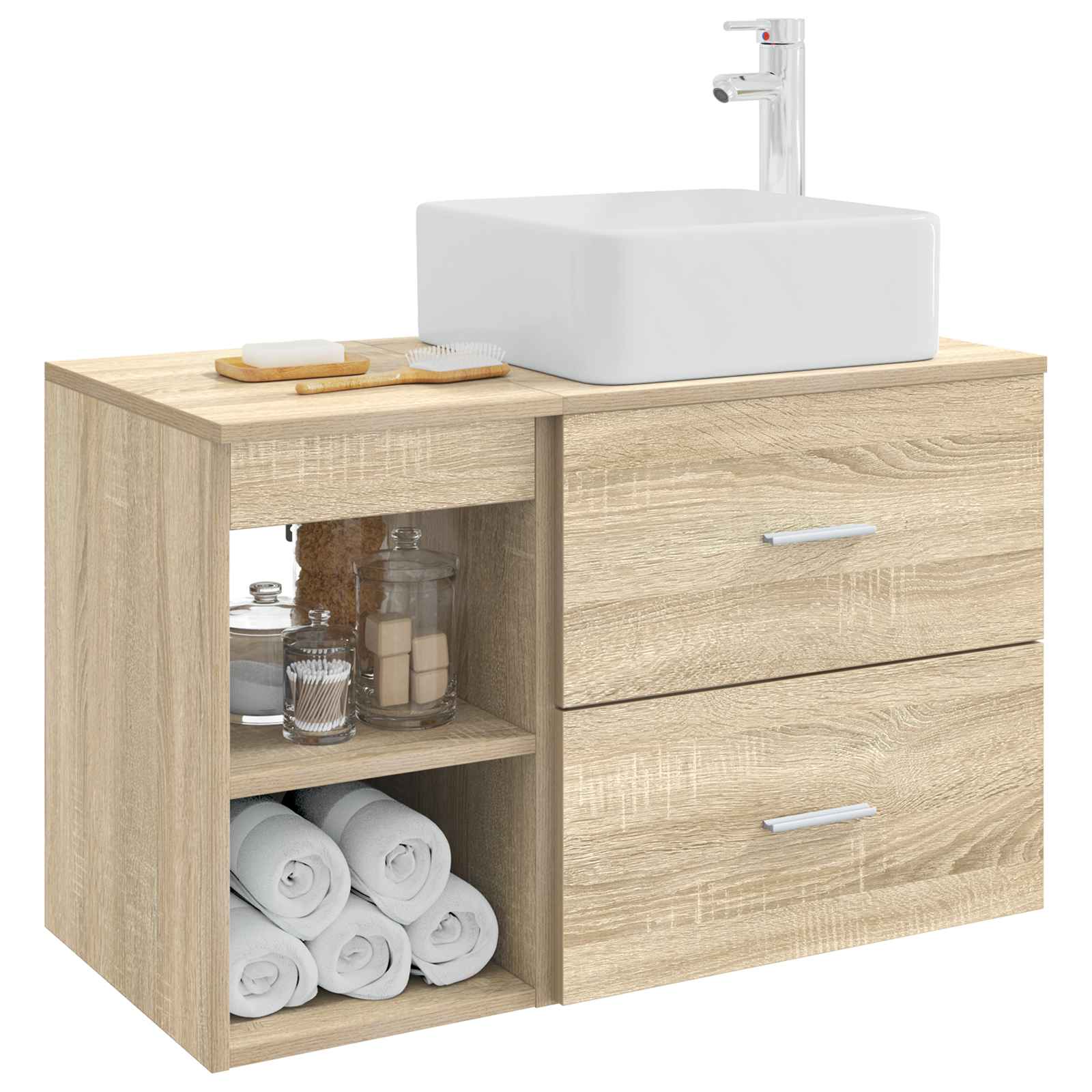 Ensemble de mobilier de salle de bain 2 pc Chêne Sonoma