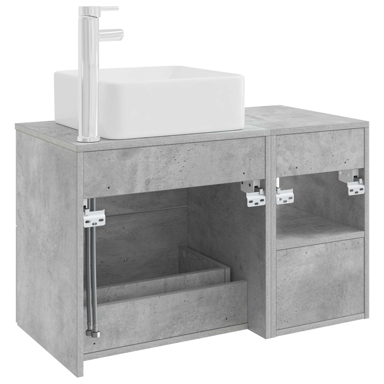 Ensemble de mobilier de salle de bain 2 pc Gris béton