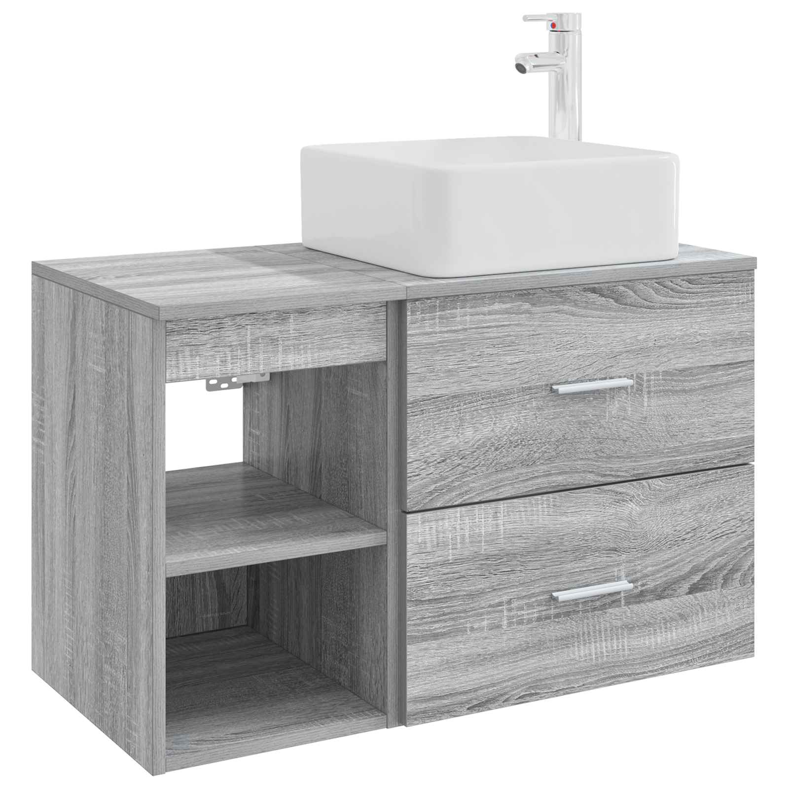 Ensemble de mobilier de salle de bain 2 pc Sonoma gris