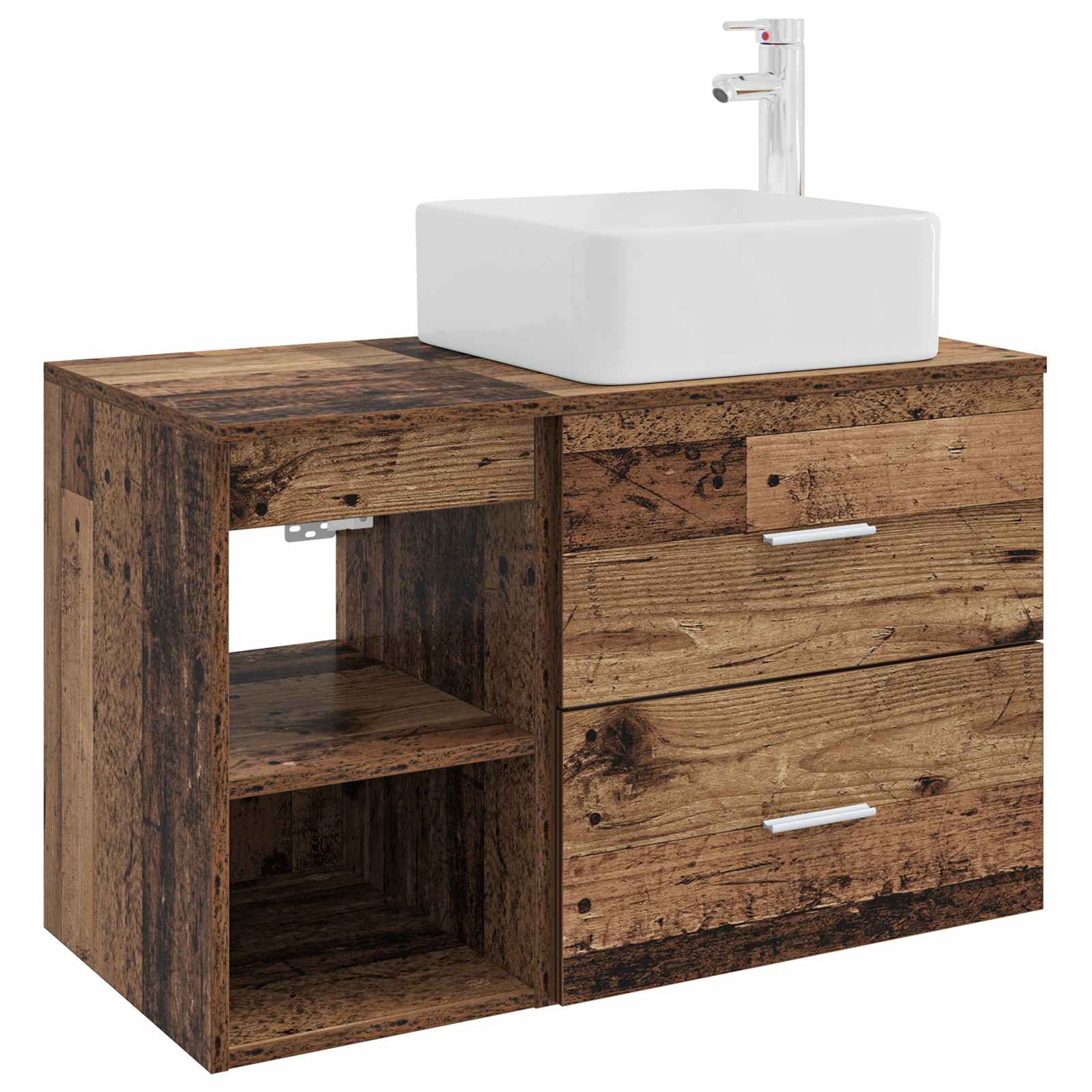 Ensemble de mobilier de salle de bain 2 pc Bois ancien