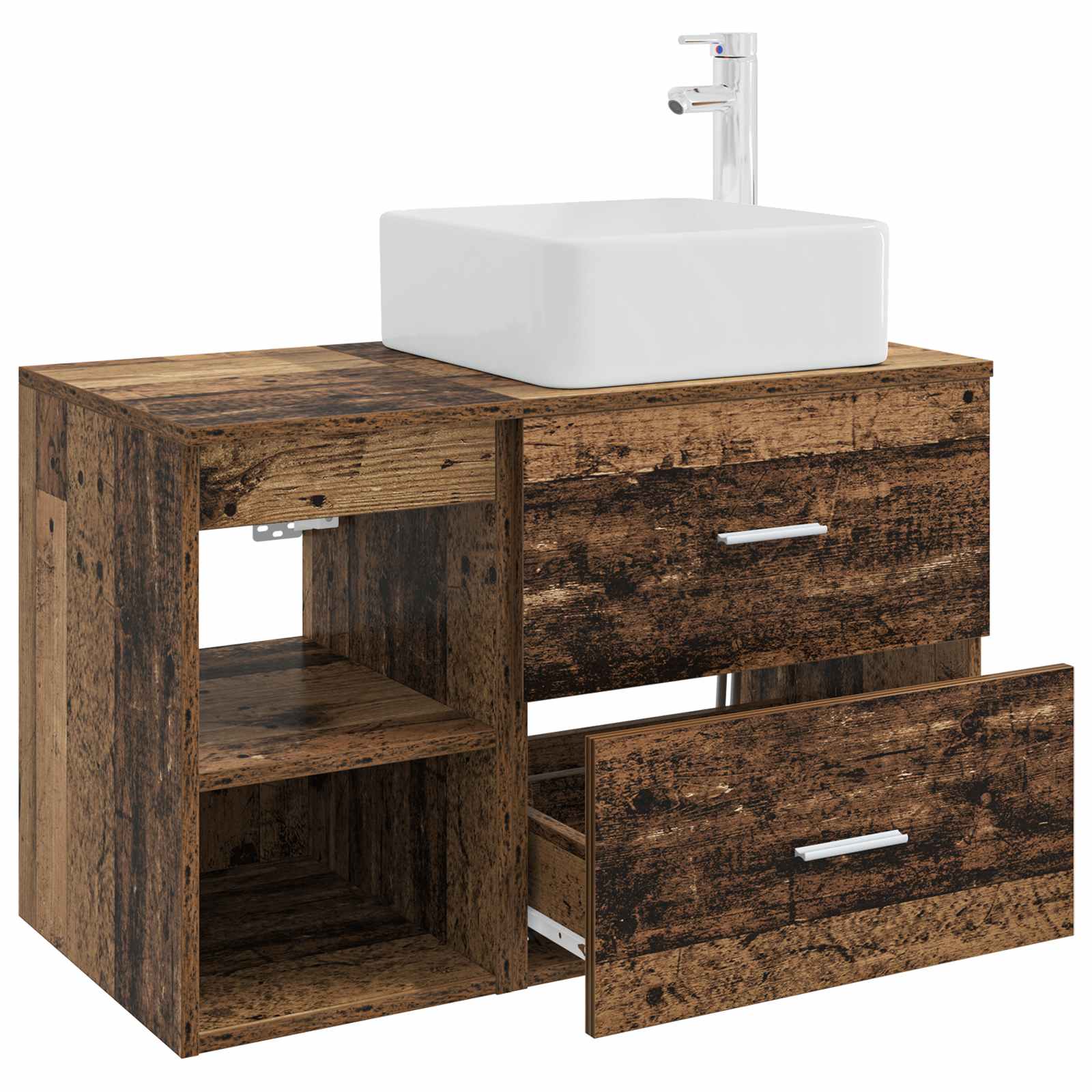 Ensemble de mobilier de salle de bain 2 pc Bois ancien