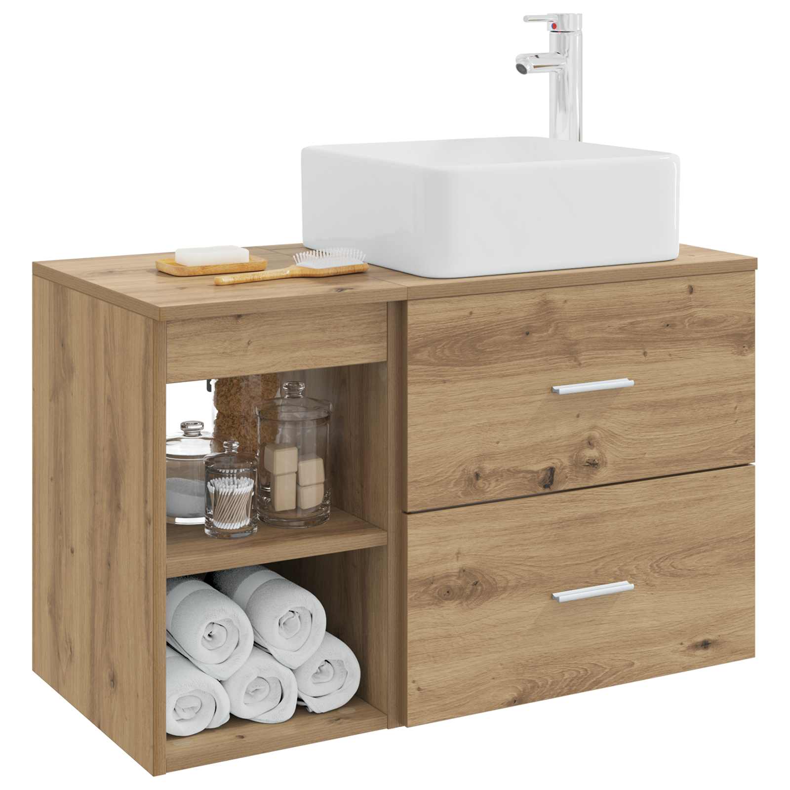 Ensemble de mobilier de salle de bain 2 pc Chêne artisanal