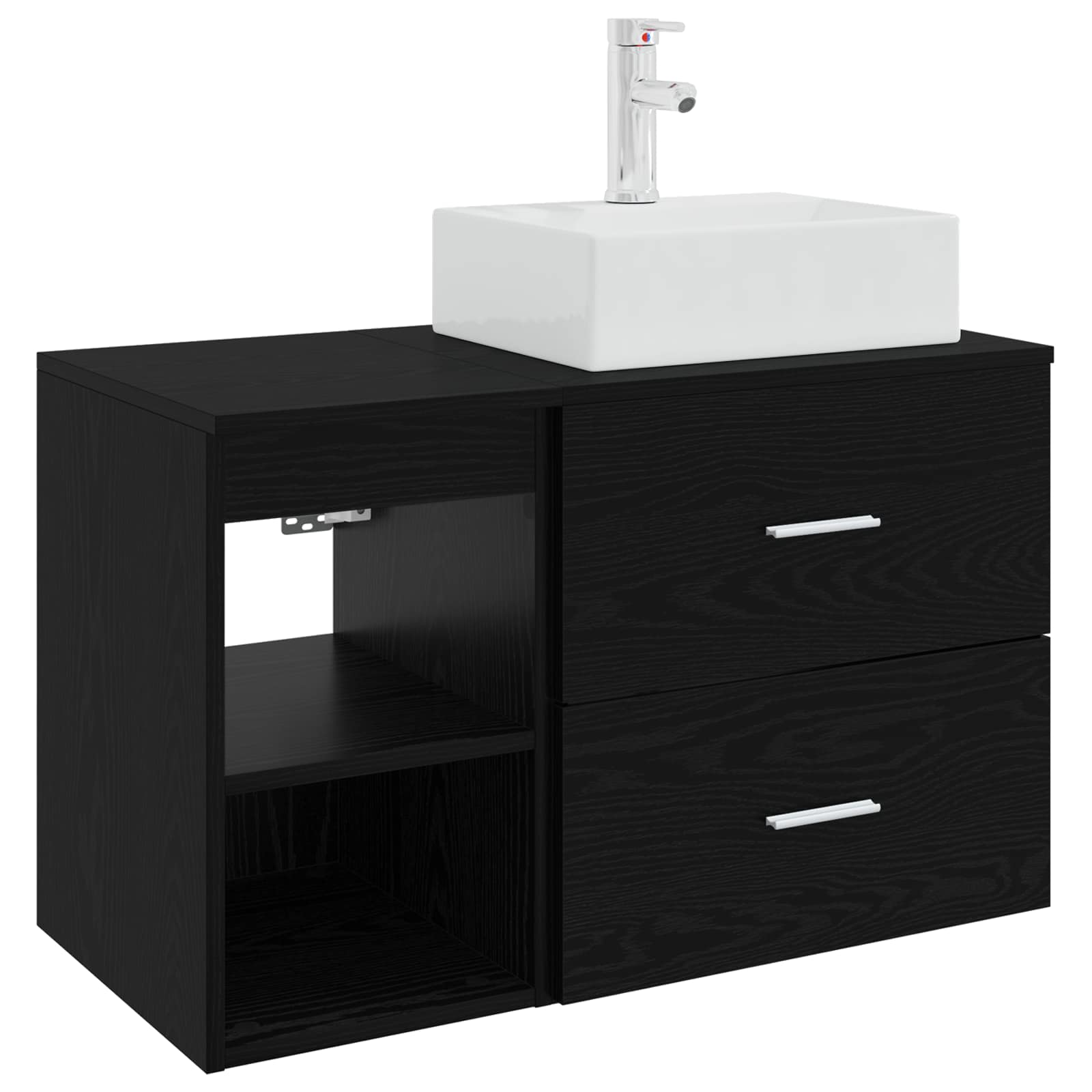 Ensemble de mobilier de salle de bain 2 pc Chêne noir