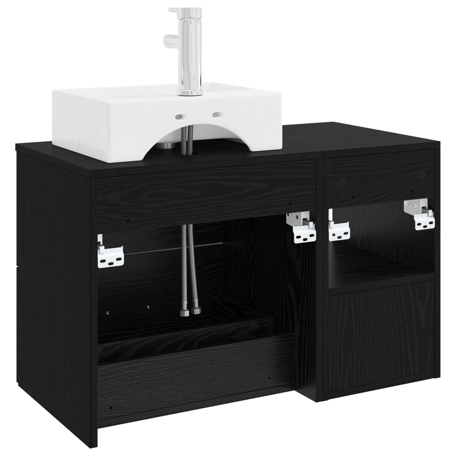 Ensemble de mobilier de salle de bain 2 pc Chêne noir