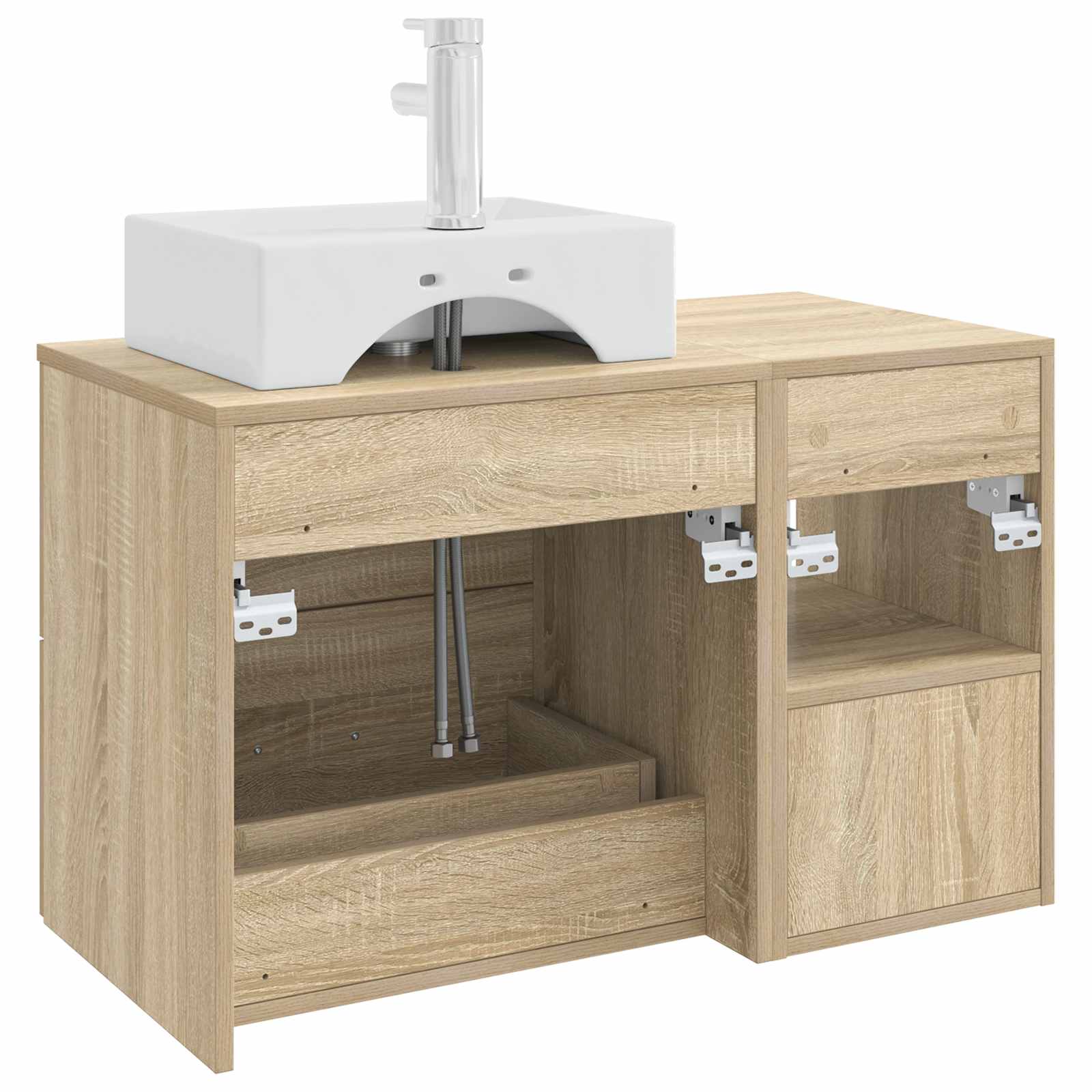 Ensemble de mobilier de salle de bain 2 pc Chêne Sonoma