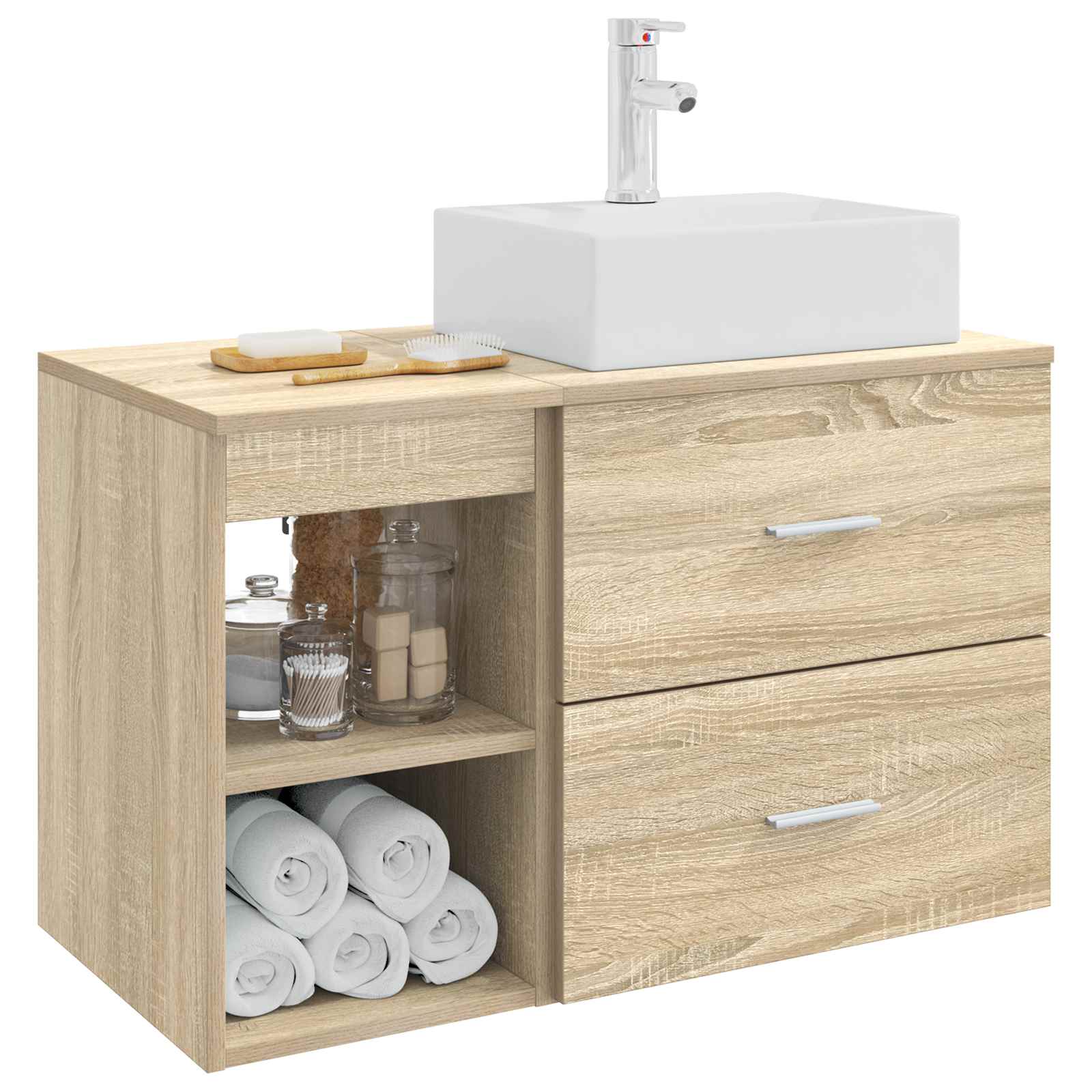 Ensemble de mobilier de salle de bain 2 pc Chêne Sonoma