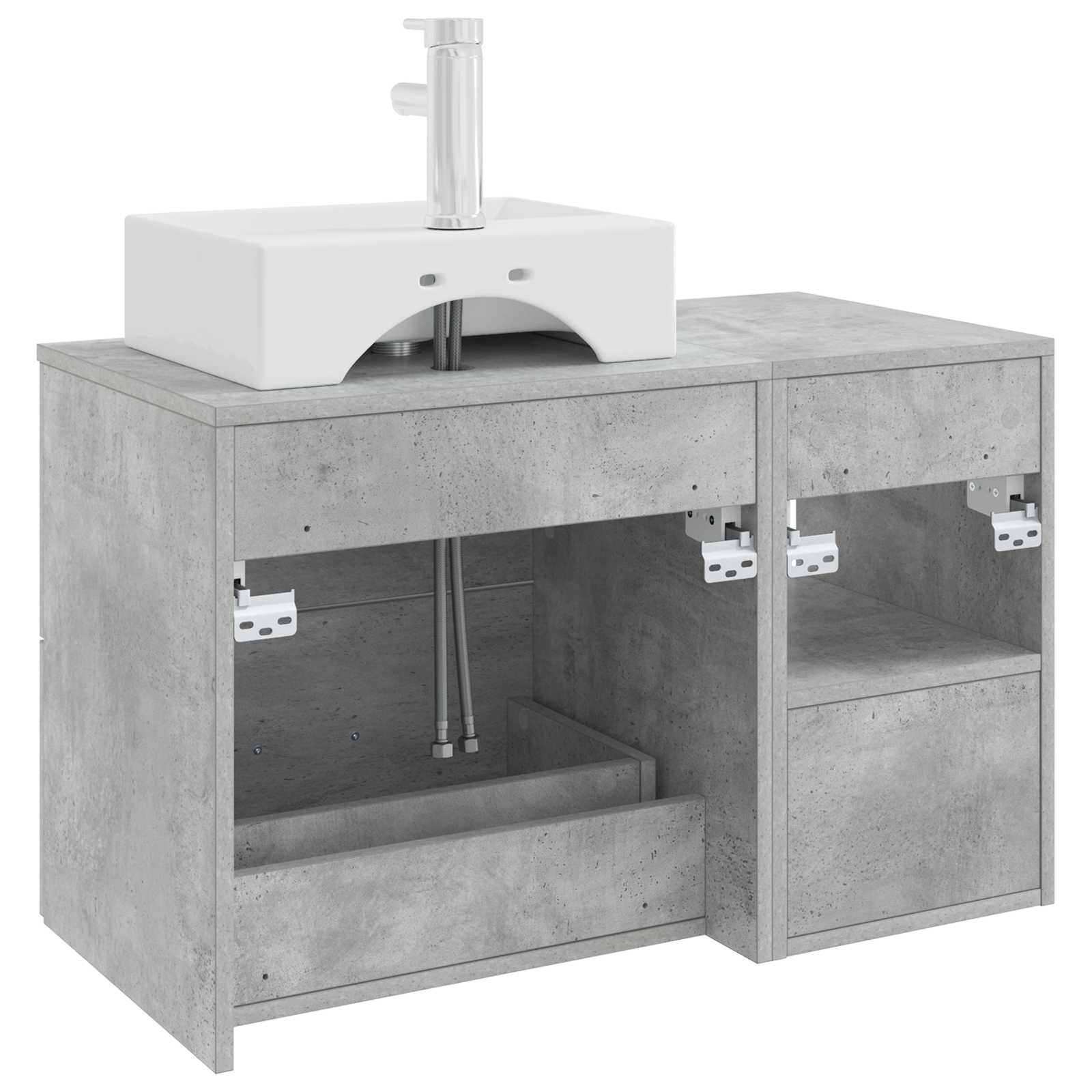 Ensemble de mobilier de salle de bain 2 pc Gris béton