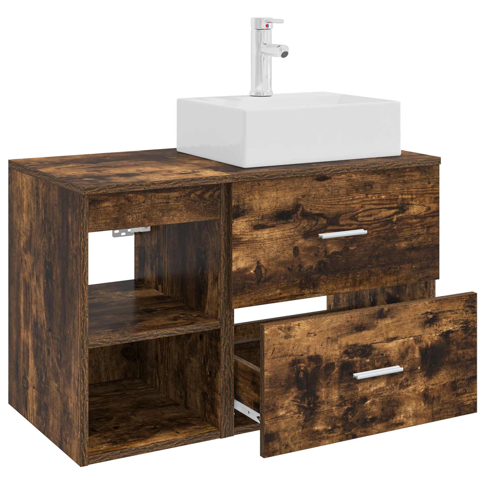 Ensemble de mobilier de salle de bain 2 pc Chêne fumé
