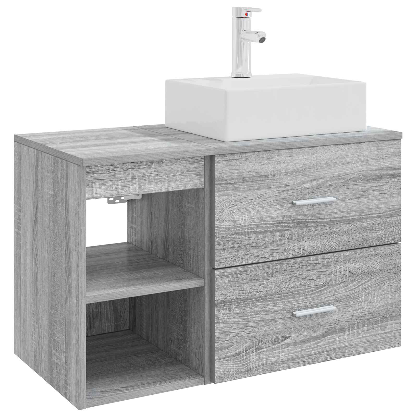 Ensemble de mobilier de salle de bain 2 pc Sonoma gris