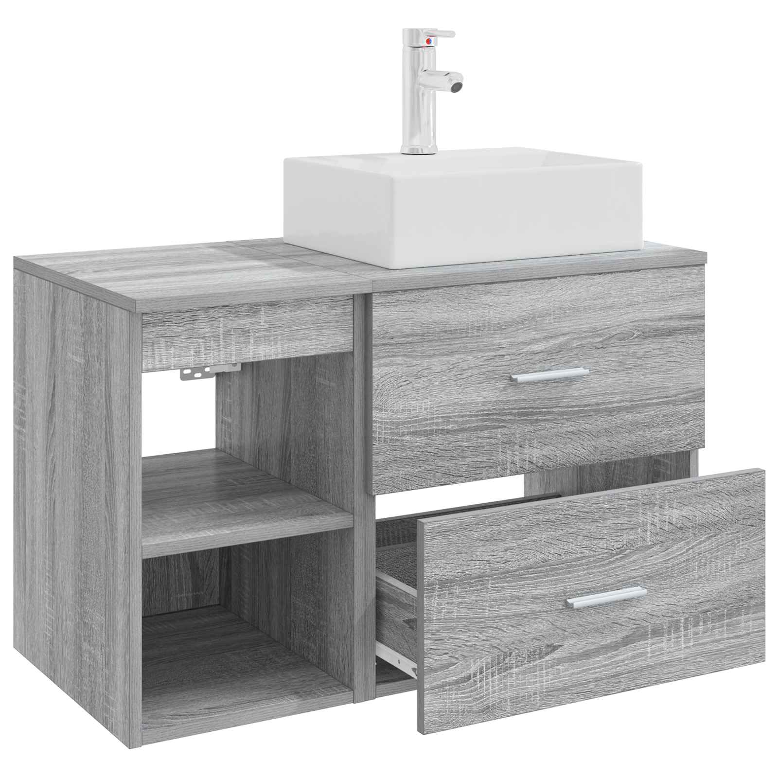 Ensemble de mobilier de salle de bain 2 pc Sonoma gris