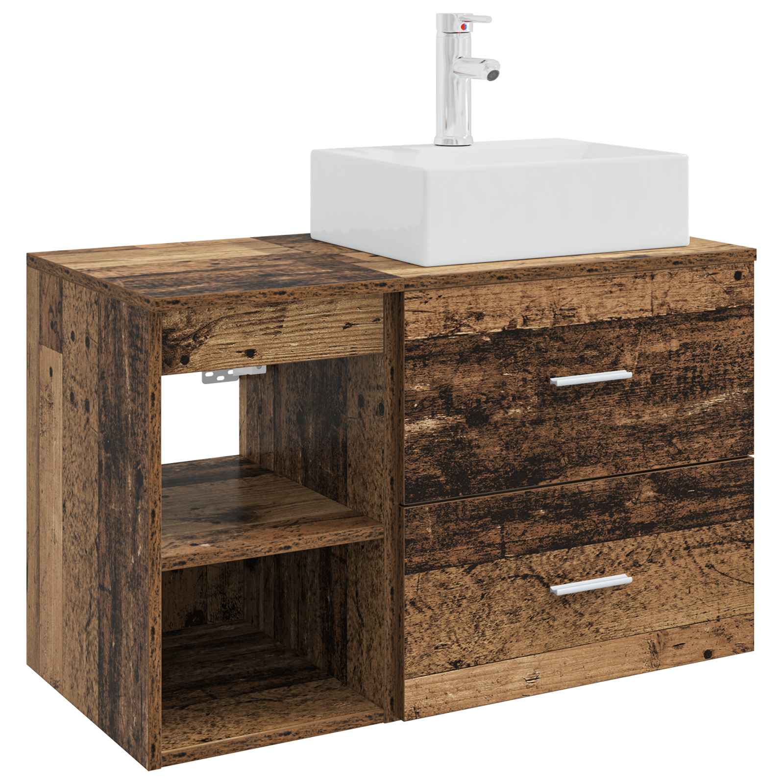Ensemble de mobilier de salle de bain 2 pc Bois ancien
