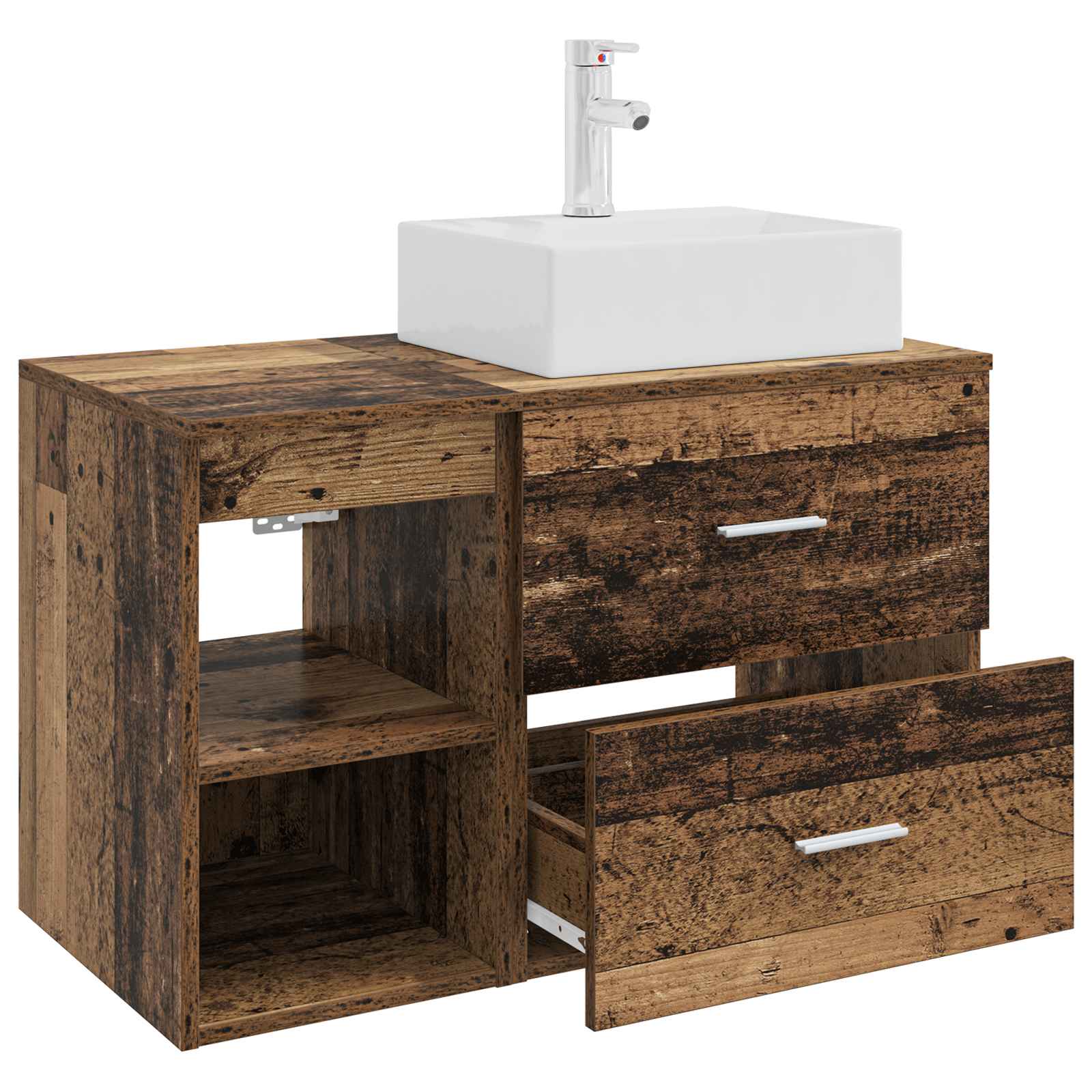 Ensemble de mobilier de salle de bain 2 pc Bois ancien