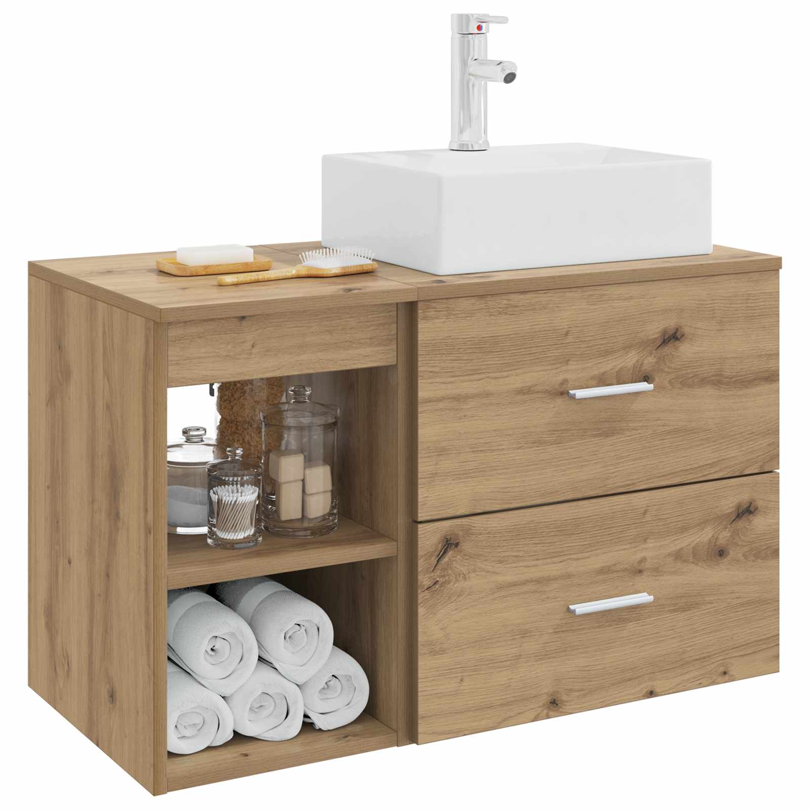 Ensemble de mobilier de salle de bain 2 pc Chêne artisanal