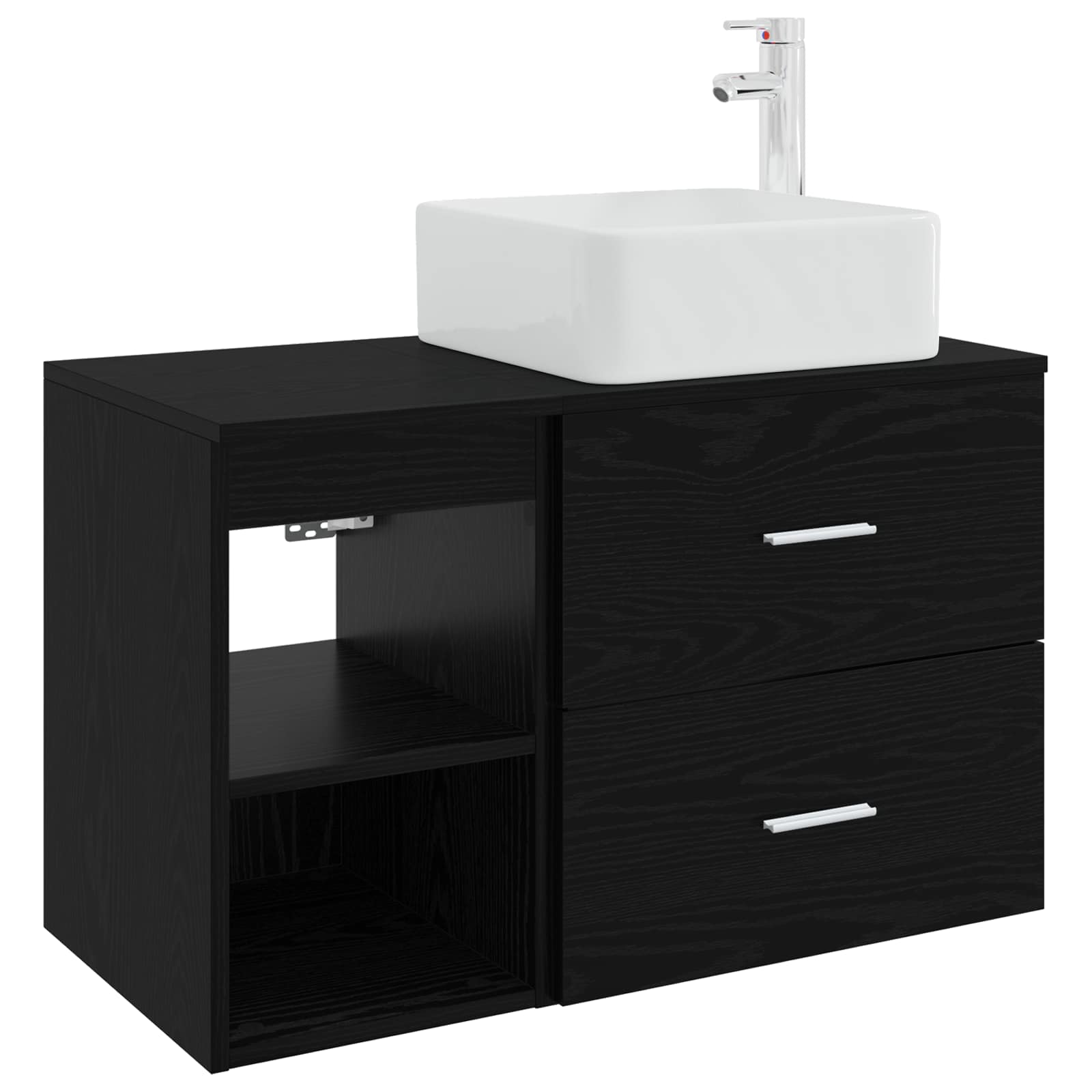 Ensemble de mobilier de salle de bain 2 pc Chêne noir