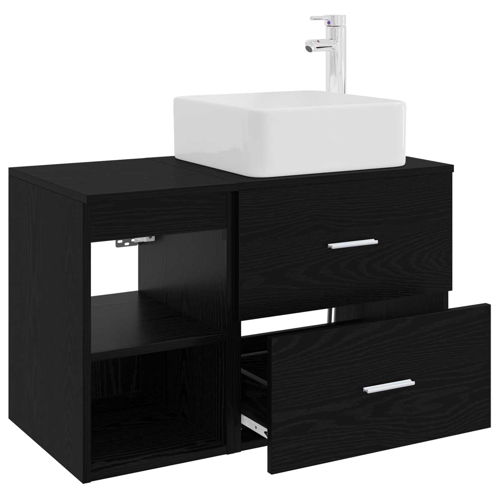 Ensemble de mobilier de salle de bain 2 pc Chêne noir