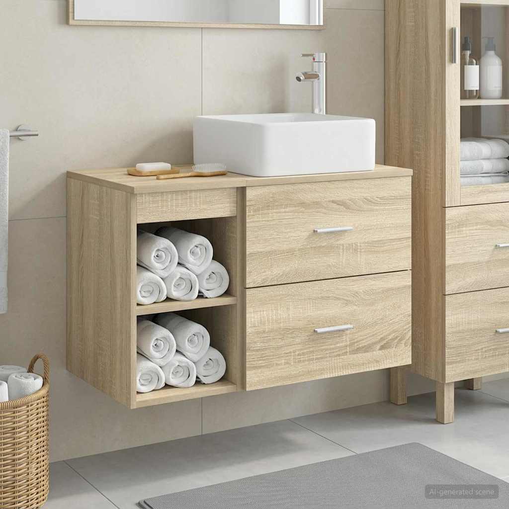 Ensemble de mobilier de salle de bain 2 pc Chêne Sonoma