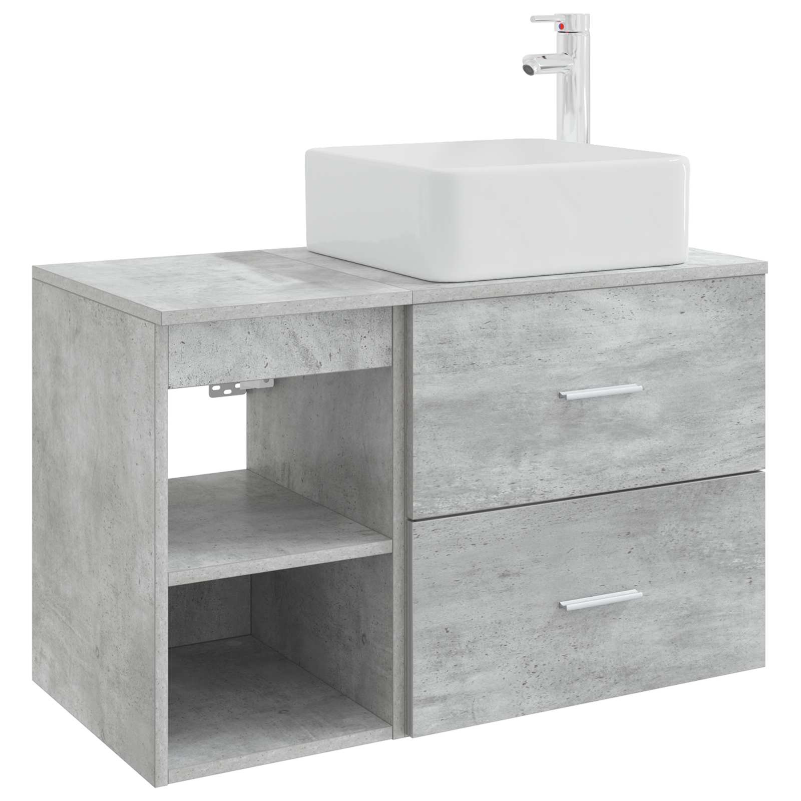 Ensemble de mobilier de salle de bain 2 pc Gris béton