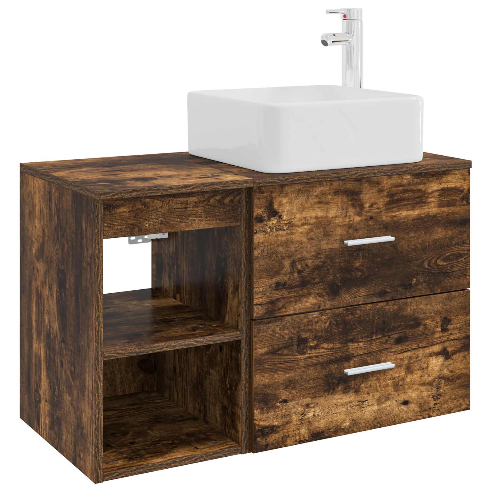 Ensemble de mobilier de salle de bain 2 pc Chêne fumé