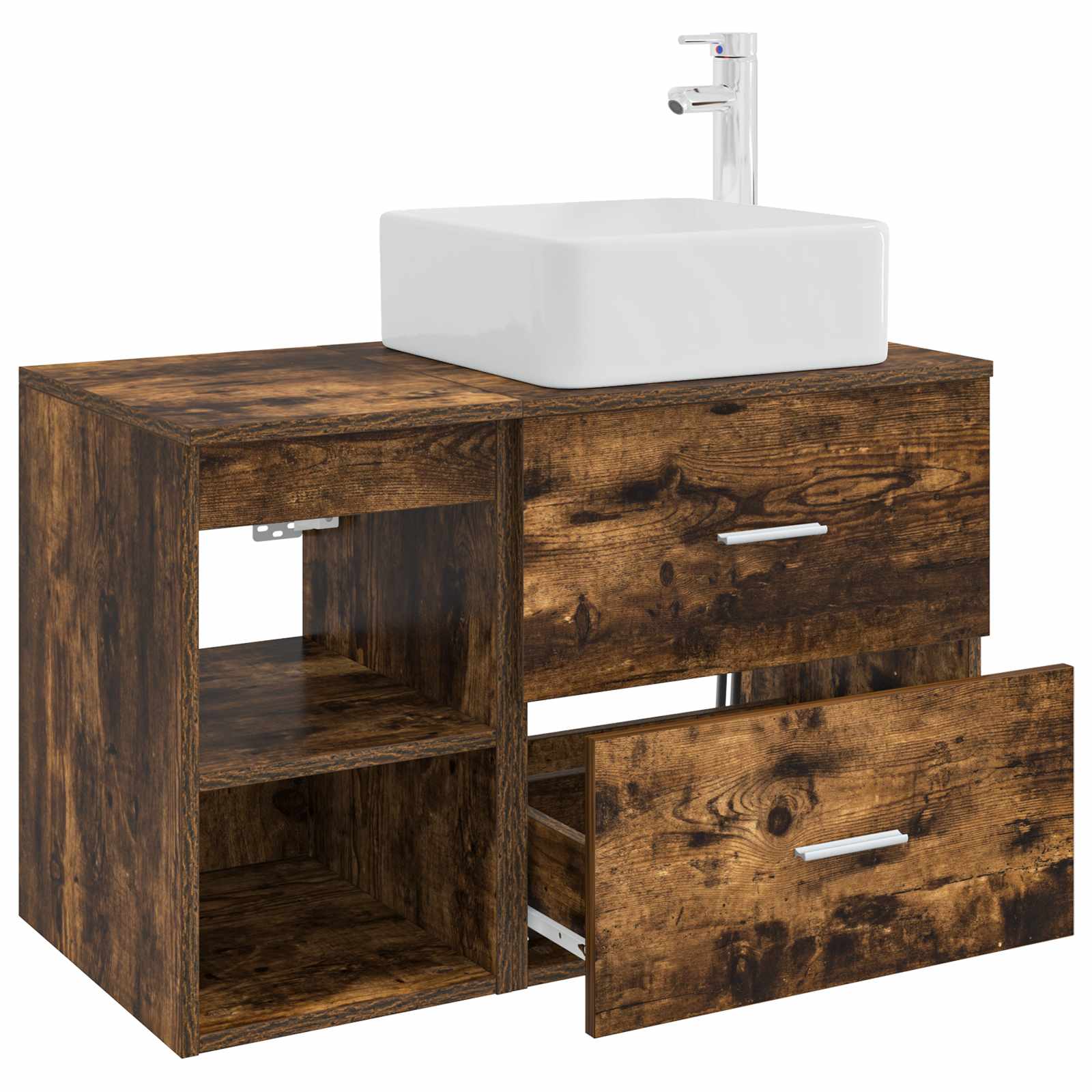 Ensemble de mobilier de salle de bain 2 pc Chêne fumé