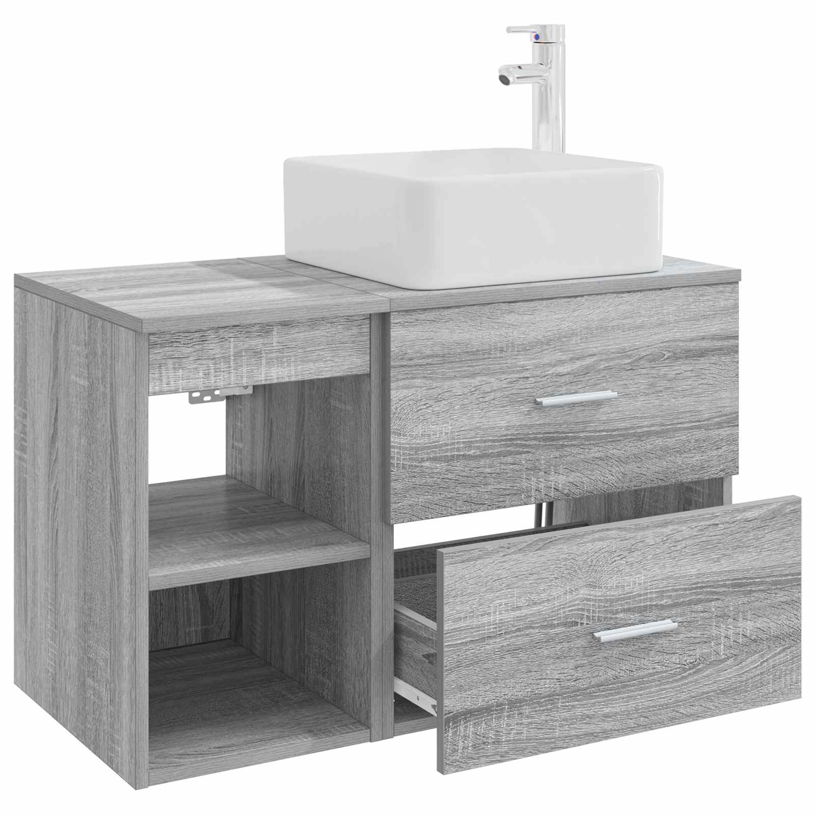 Ensemble de mobilier de salle de bain 2 pc Sonoma gris