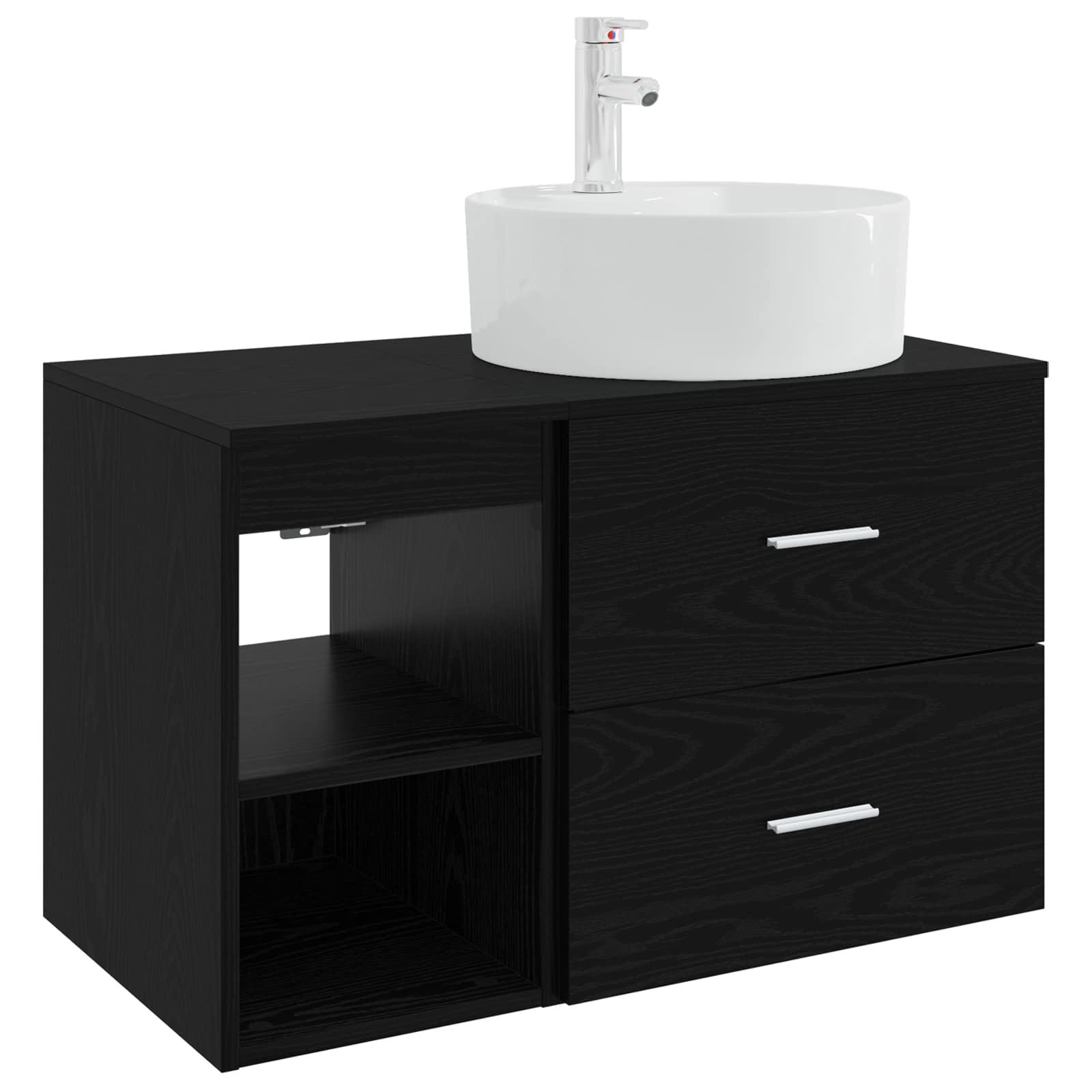 Ensemble de mobilier de salle de bain 2 pc Chêne noir