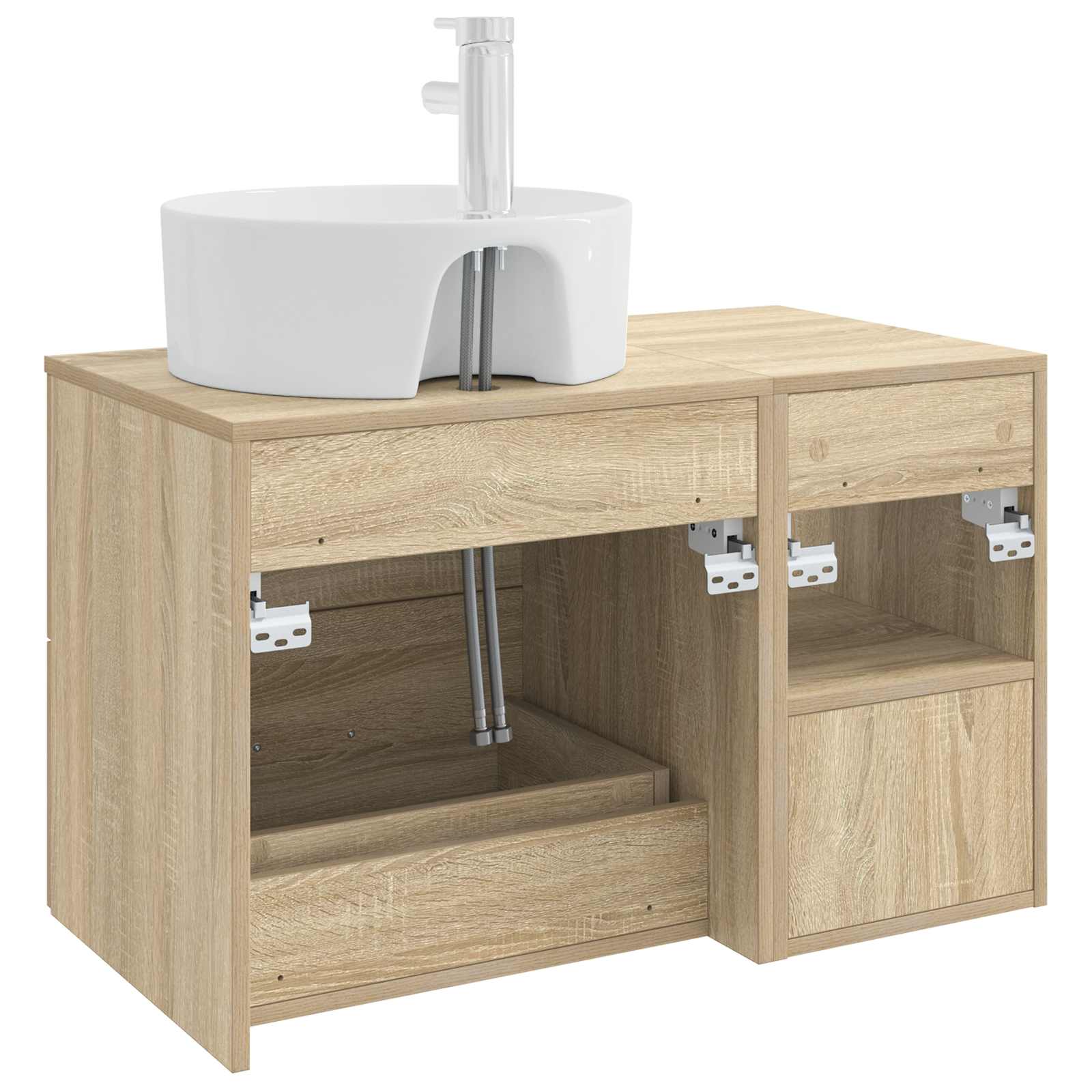 Ensemble de mobilier de salle de bain 2 pc Chêne Sonoma