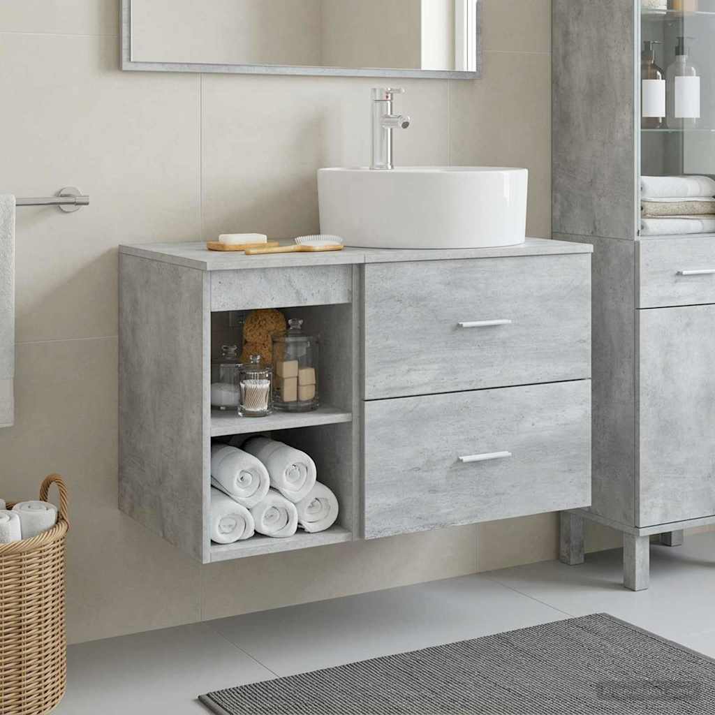 Ensemble de mobilier de salle de bain 2 pc Gris béton - XIOS