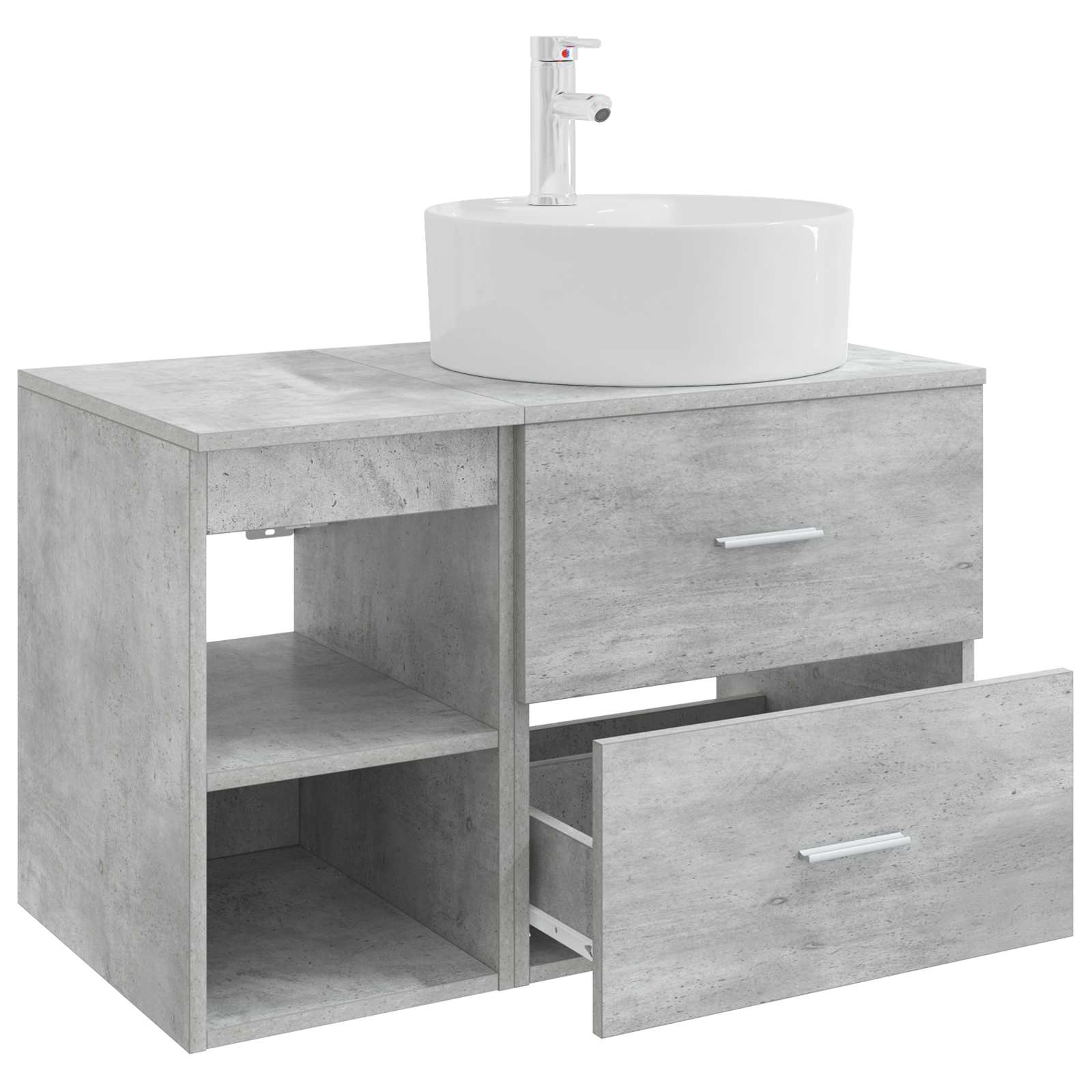 Ensemble de mobilier de salle de bain 2 pc Gris béton - XIOS