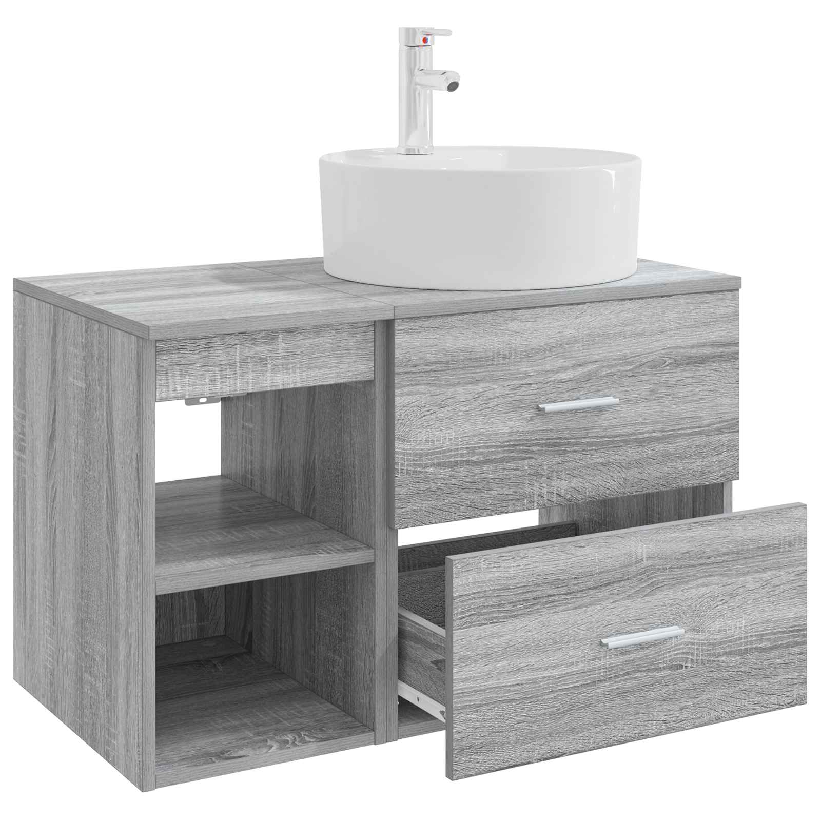 Ensemble de mobilier de salle de bain 2 pc Sonoma gris