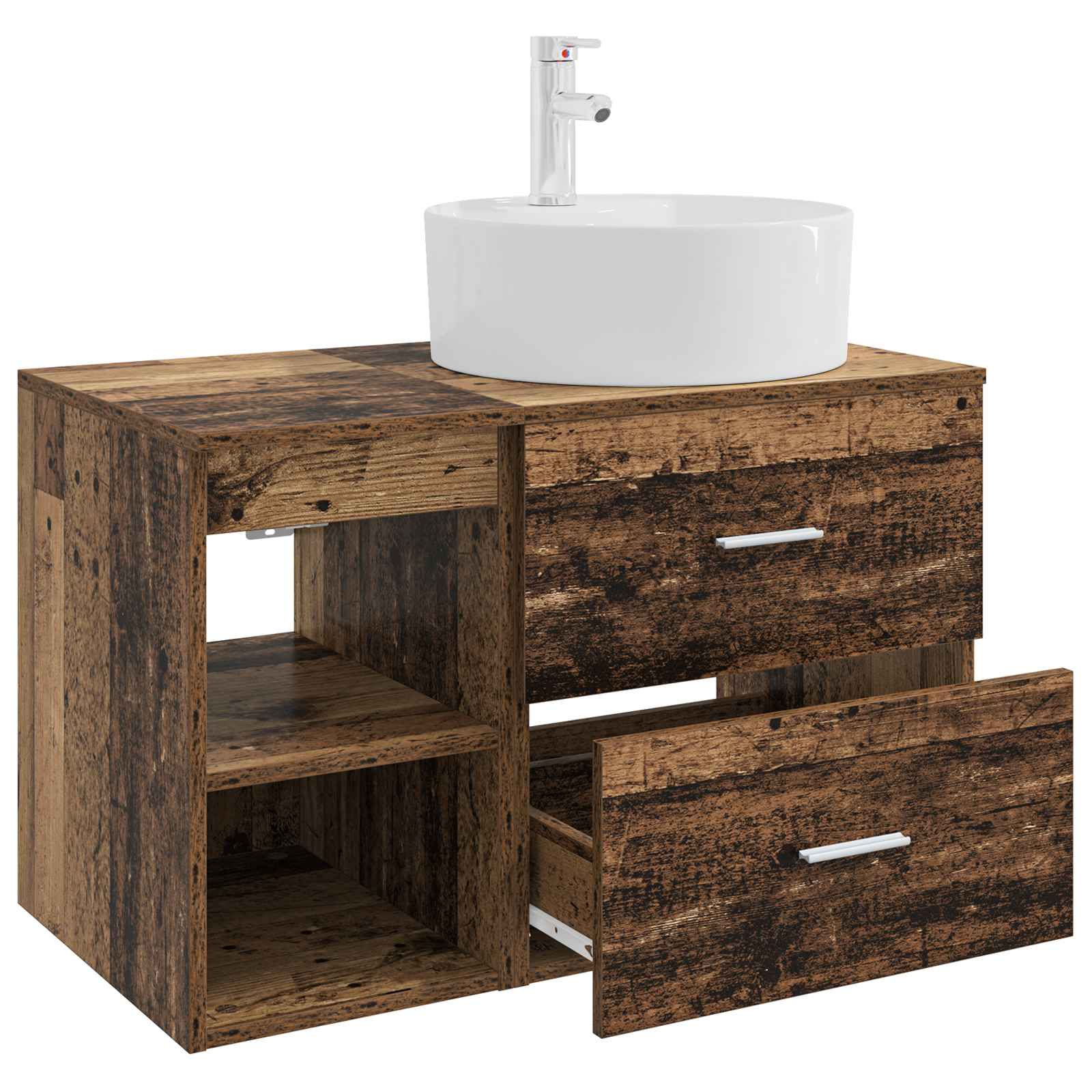 Ensemble de mobilier de salle de bain 2 pc Bois ancien
