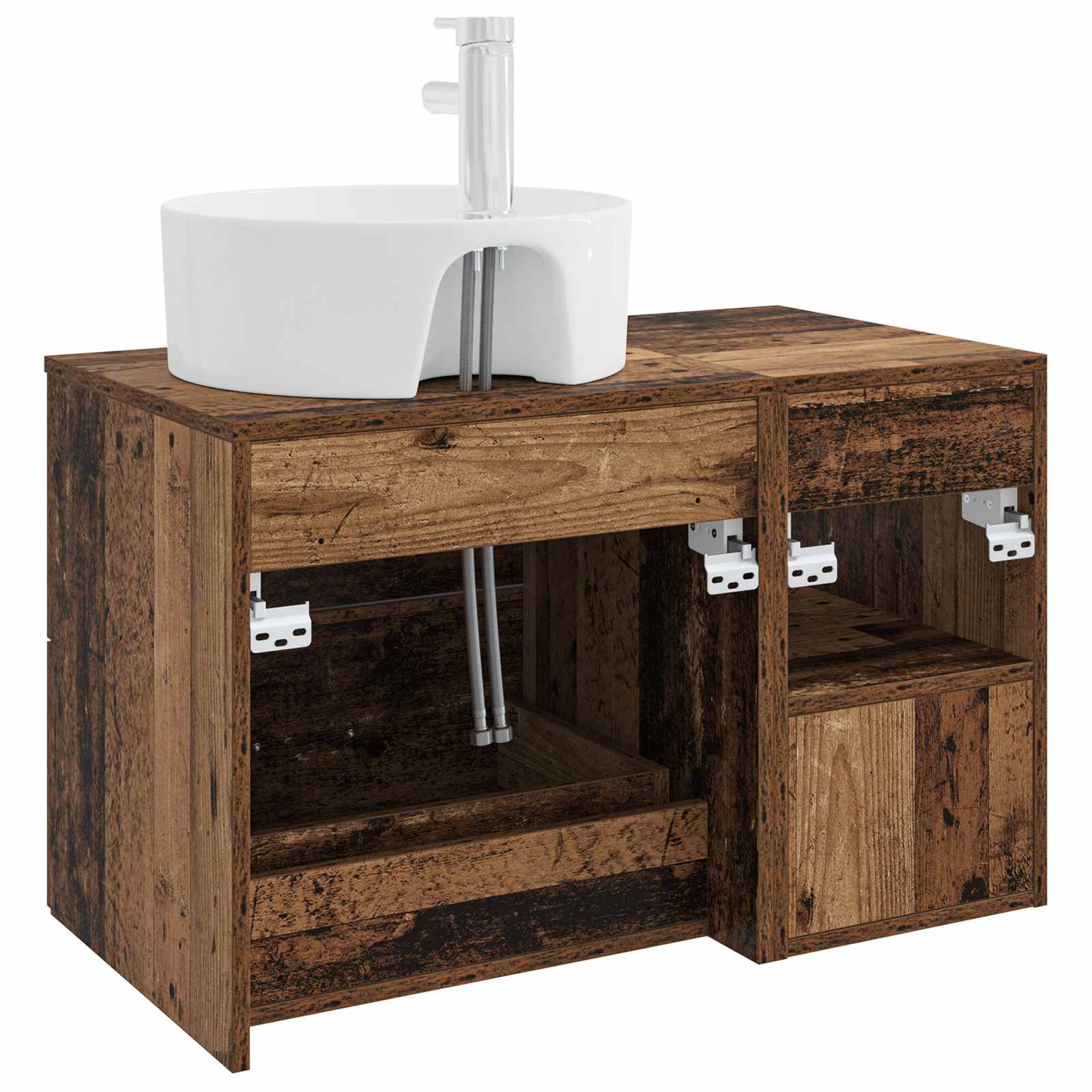 Ensemble de mobilier de salle de bain 2 pc Bois ancien