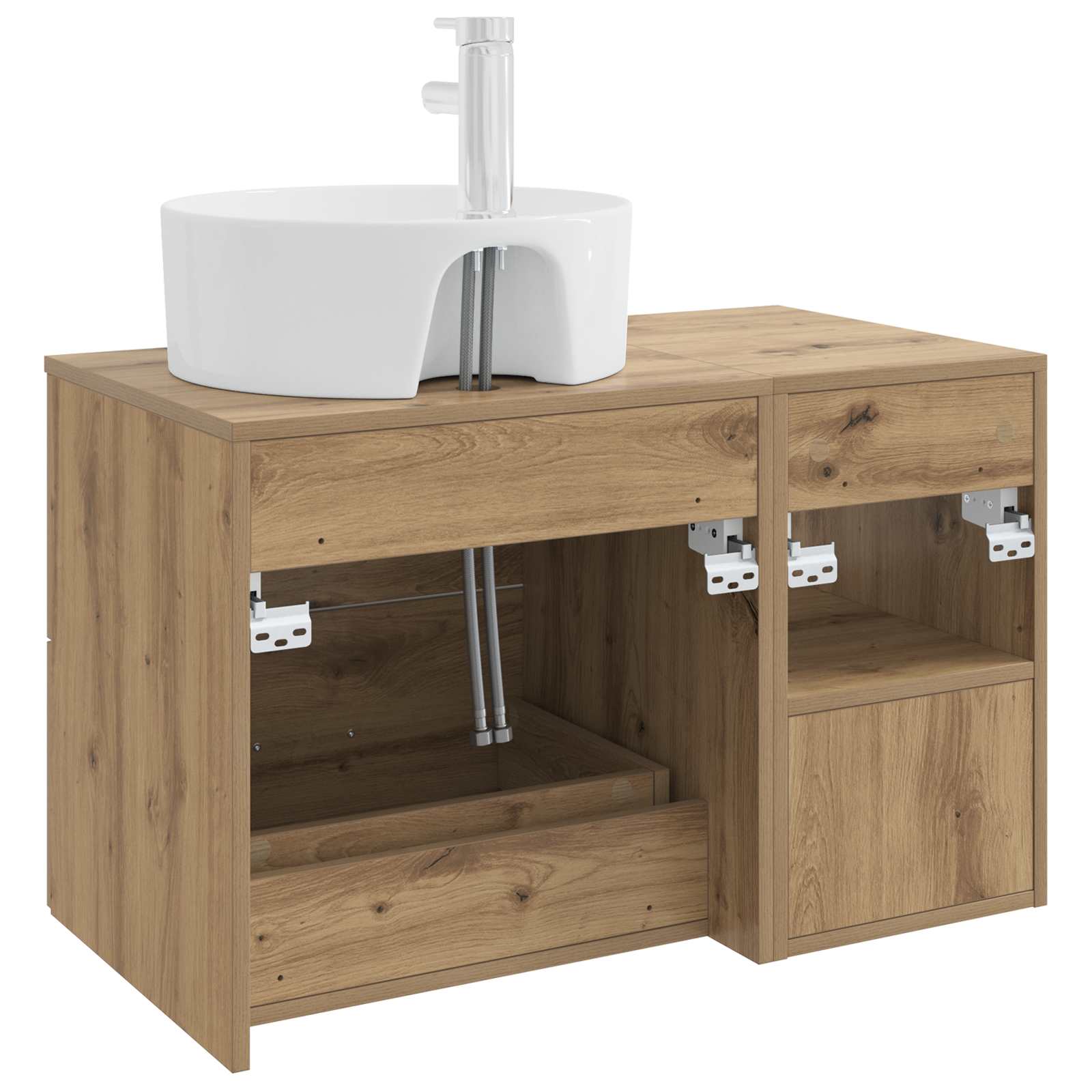Ensemble de mobilier de salle de bain 2 pc Chêne artisanal