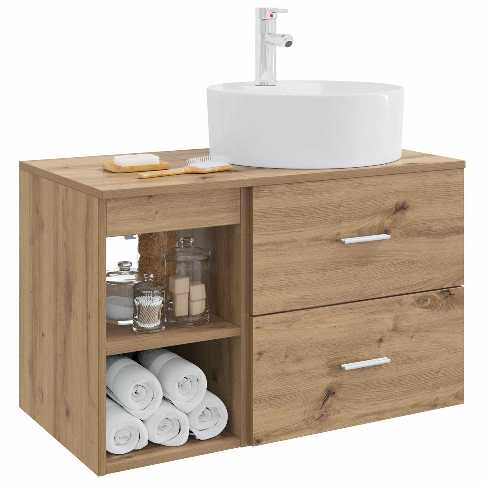 Ensemble de mobilier de salle de bain 2 pc Chêne artisanal