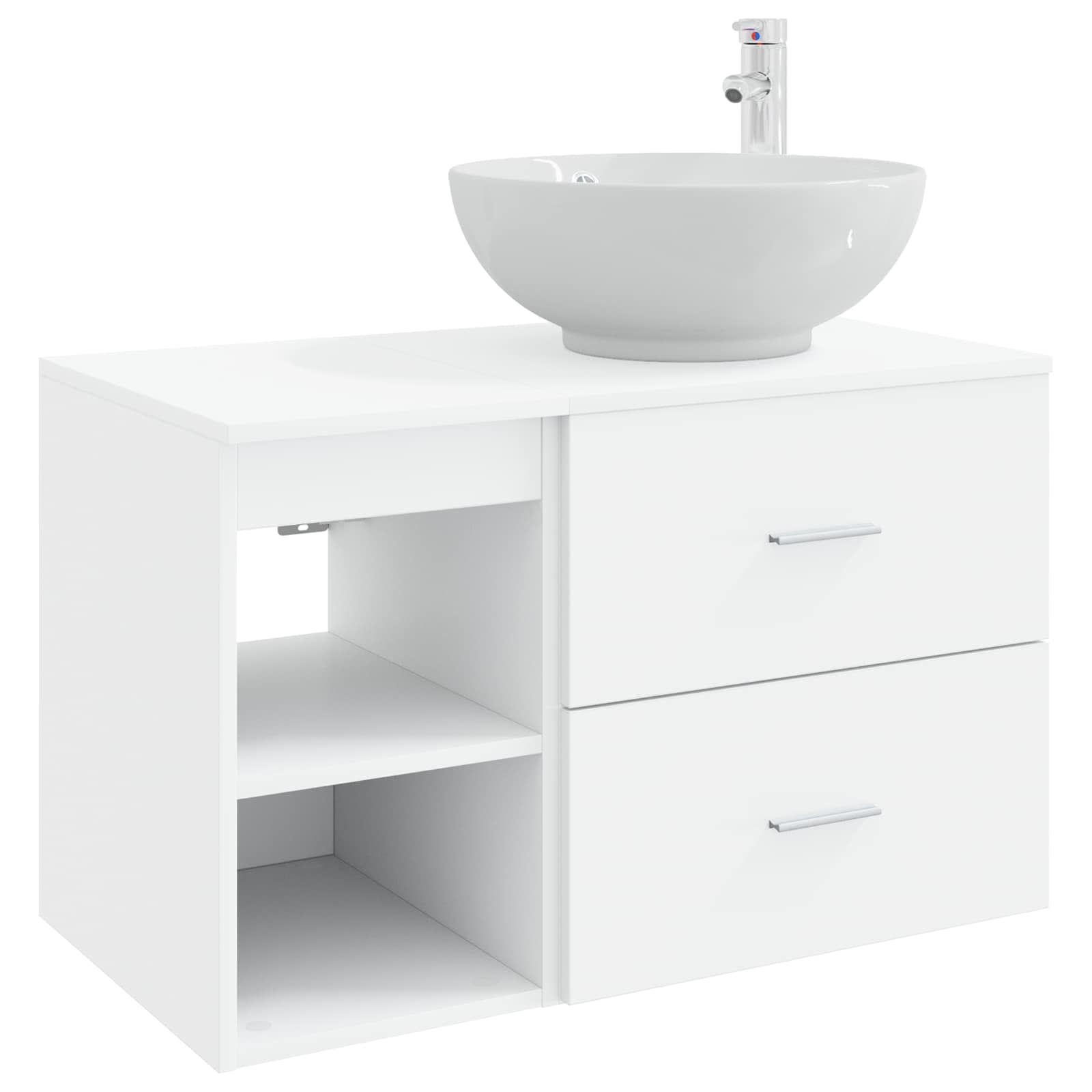 Ensemble de mobilier de salle de bain 2 pc Blanc