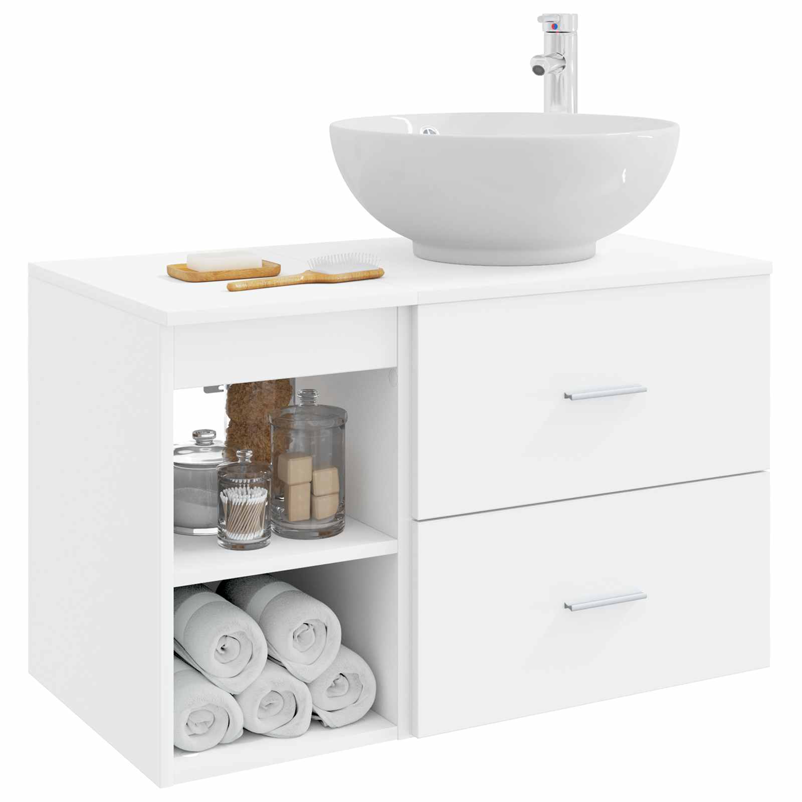 Ensemble de mobilier de salle de bain 2 pc Blanc