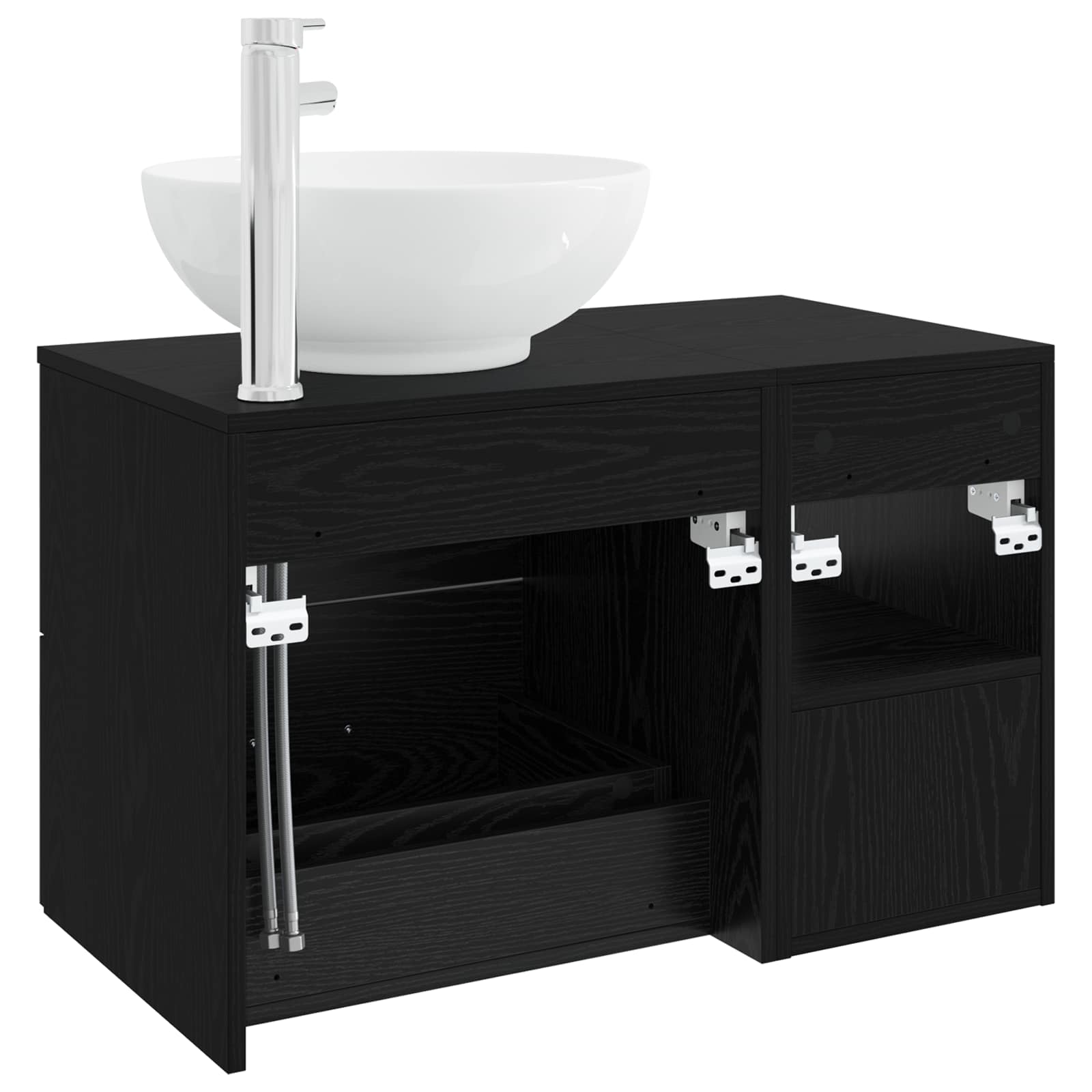 Ensemble de mobilier de salle de bain 2 pc Chêne noir