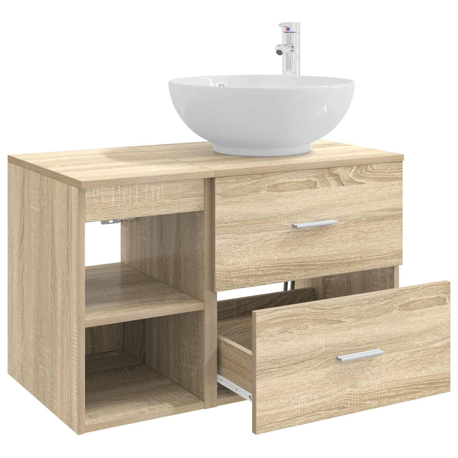 Ensemble de mobilier de salle de bain 2 pc Chêne Sonoma