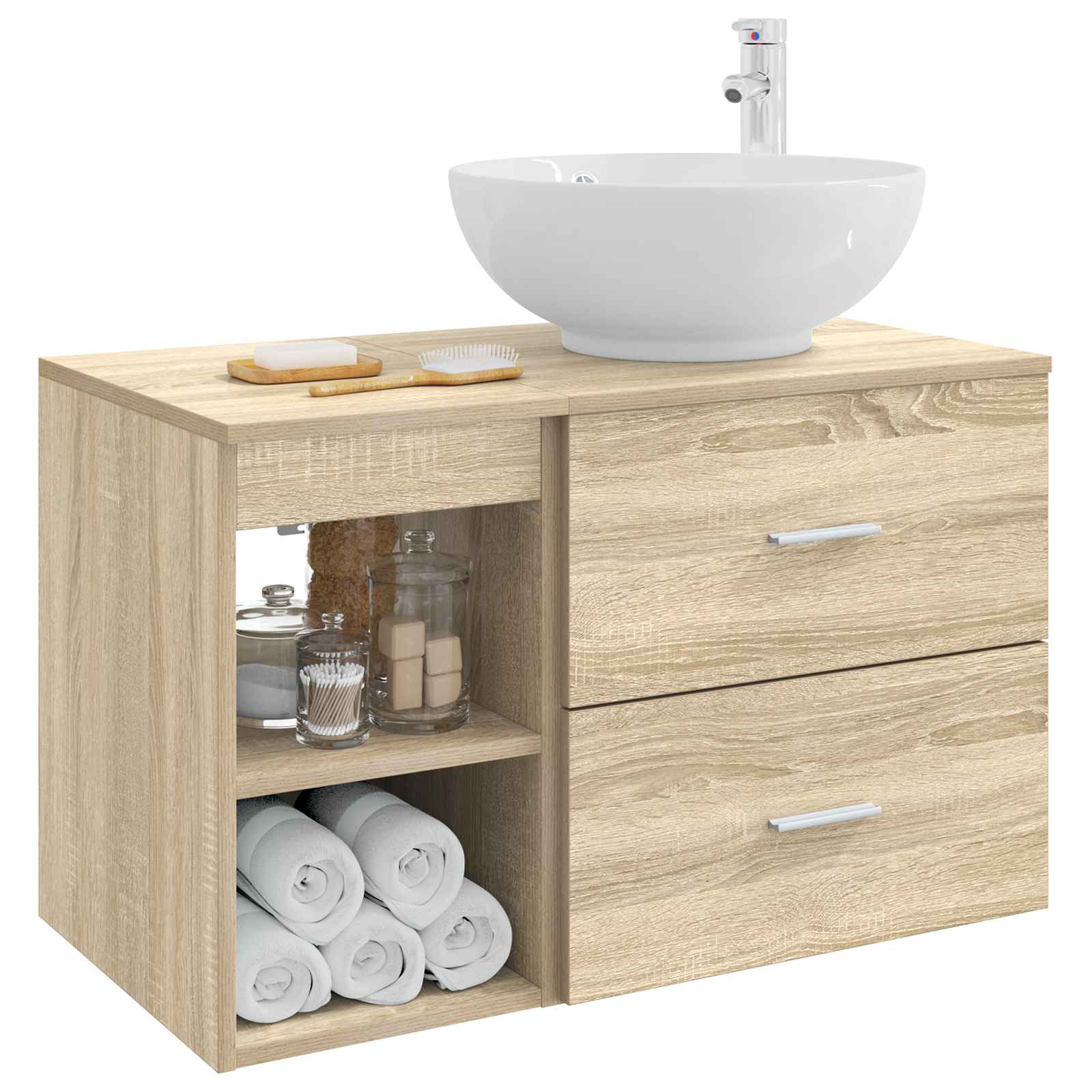 Ensemble de mobilier de salle de bain 2 pc Chêne Sonoma