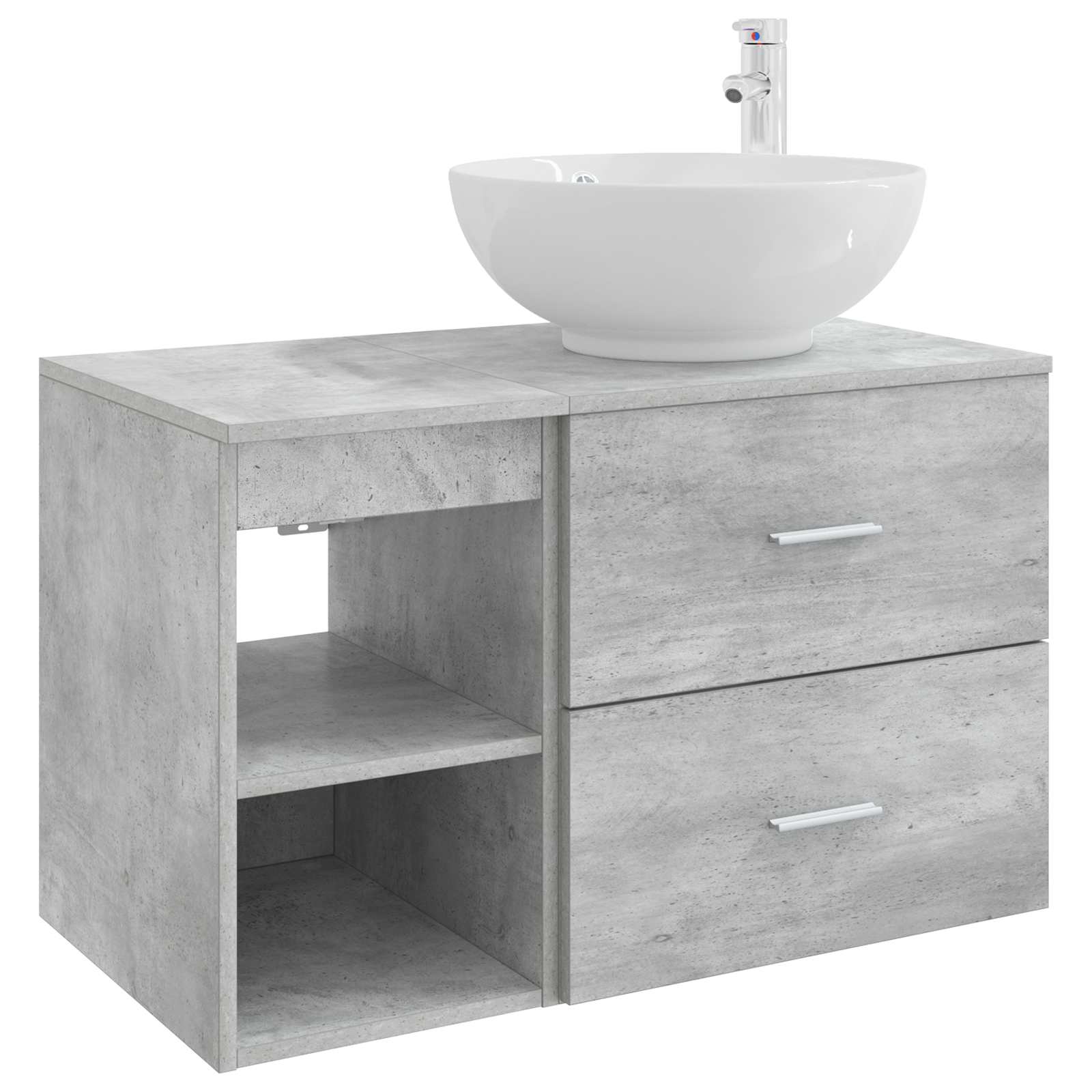 Ensemble de mobilier de salle de bain 2 pc Gris béton - XIOS