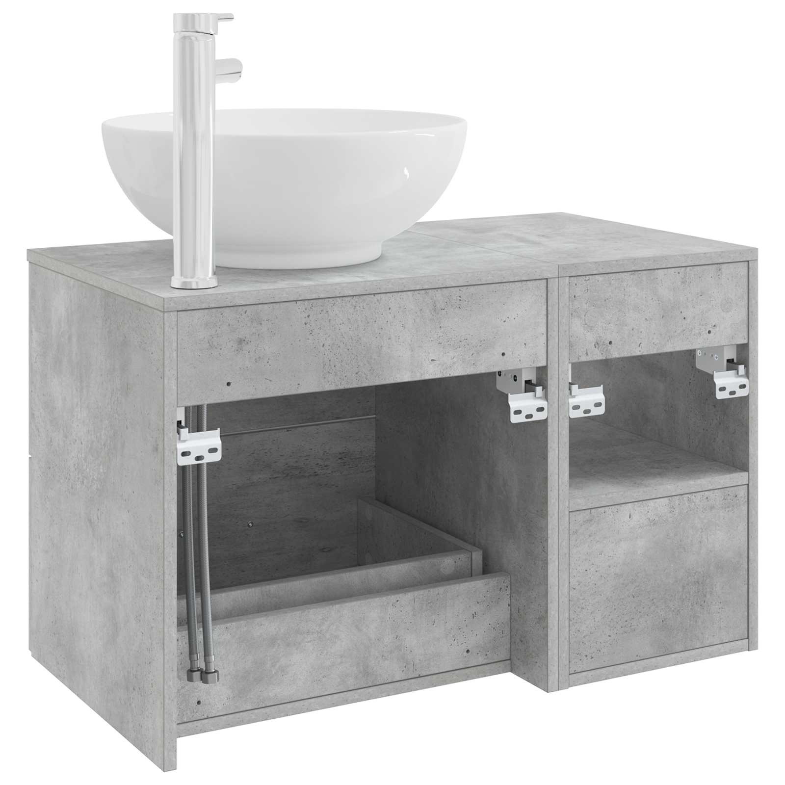 Ensemble de mobilier de salle de bain 2 pc Gris béton - XIOS